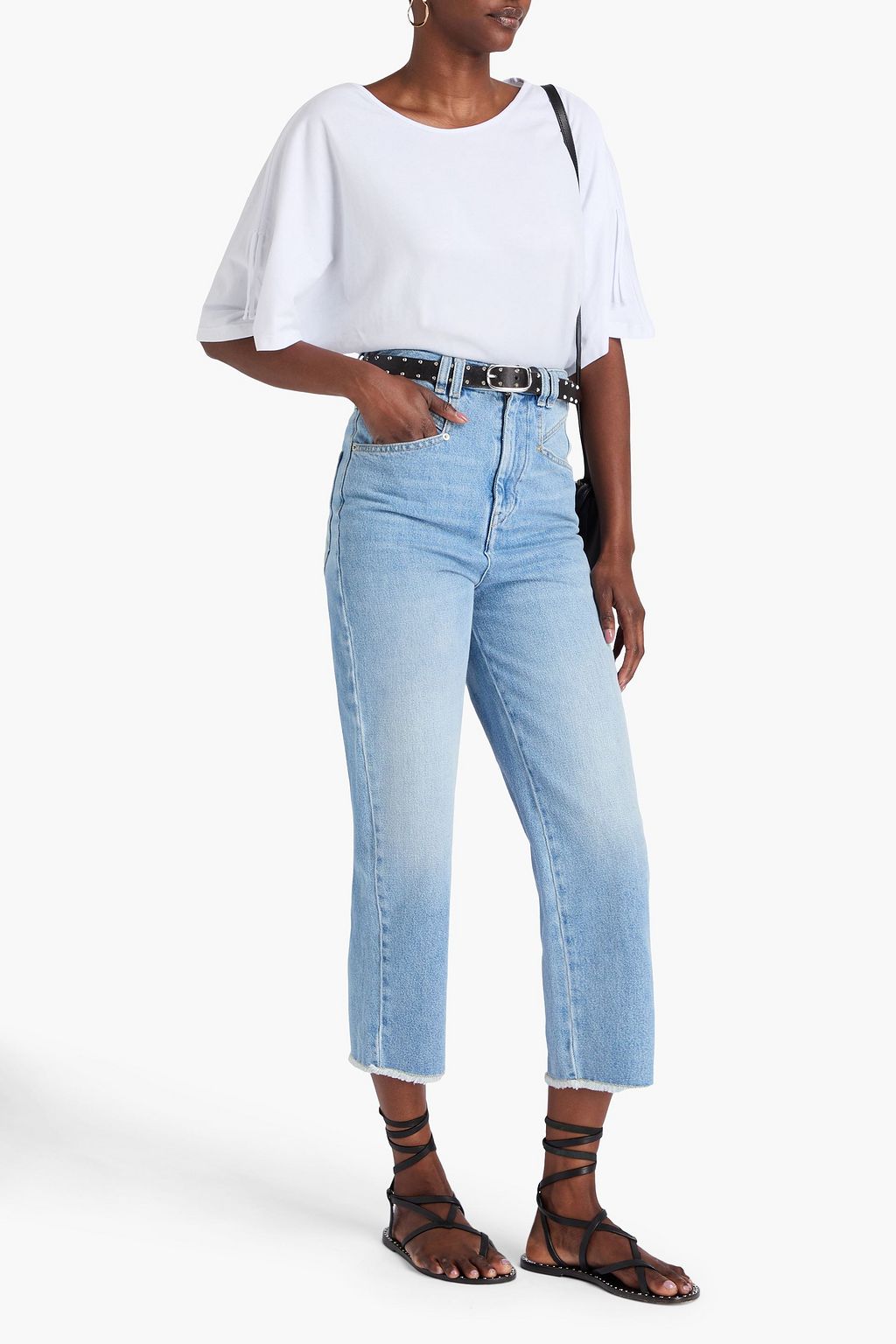 ISABEL MARANT クロップド ハイライズ ストレートレッグジーンズ