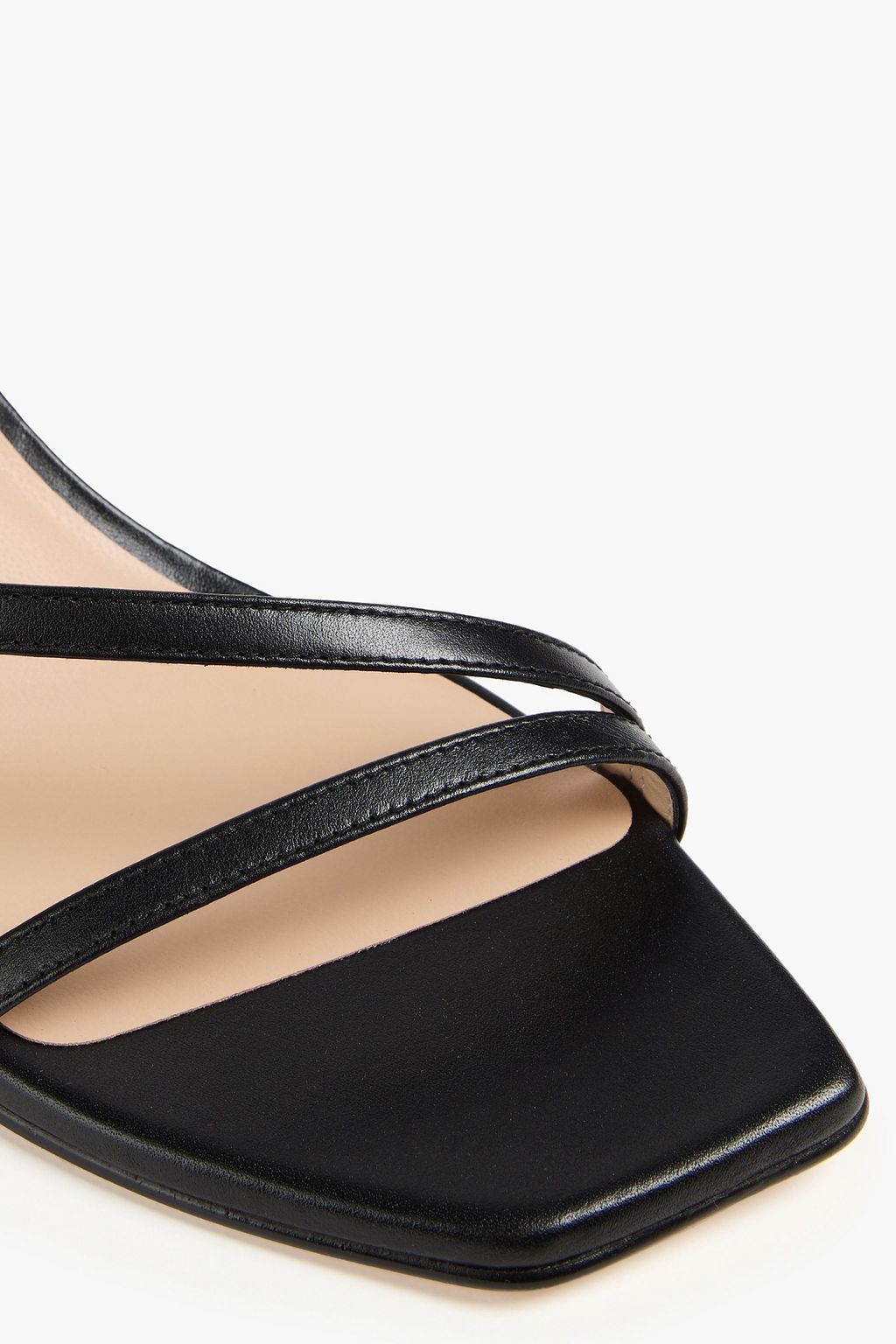 STUART WEITZMAN صندل "أواسيس 50" من الجلد بكعب متصل مزود بحزام كاحل