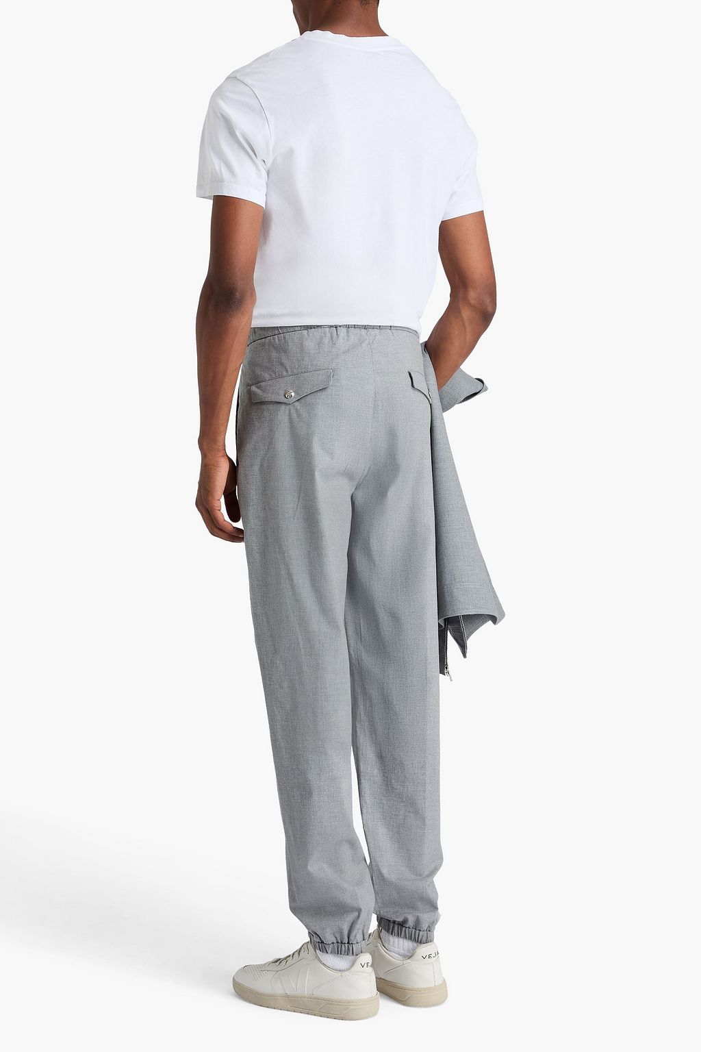 MONCLER Tapered cotton-blend drawstring pants
