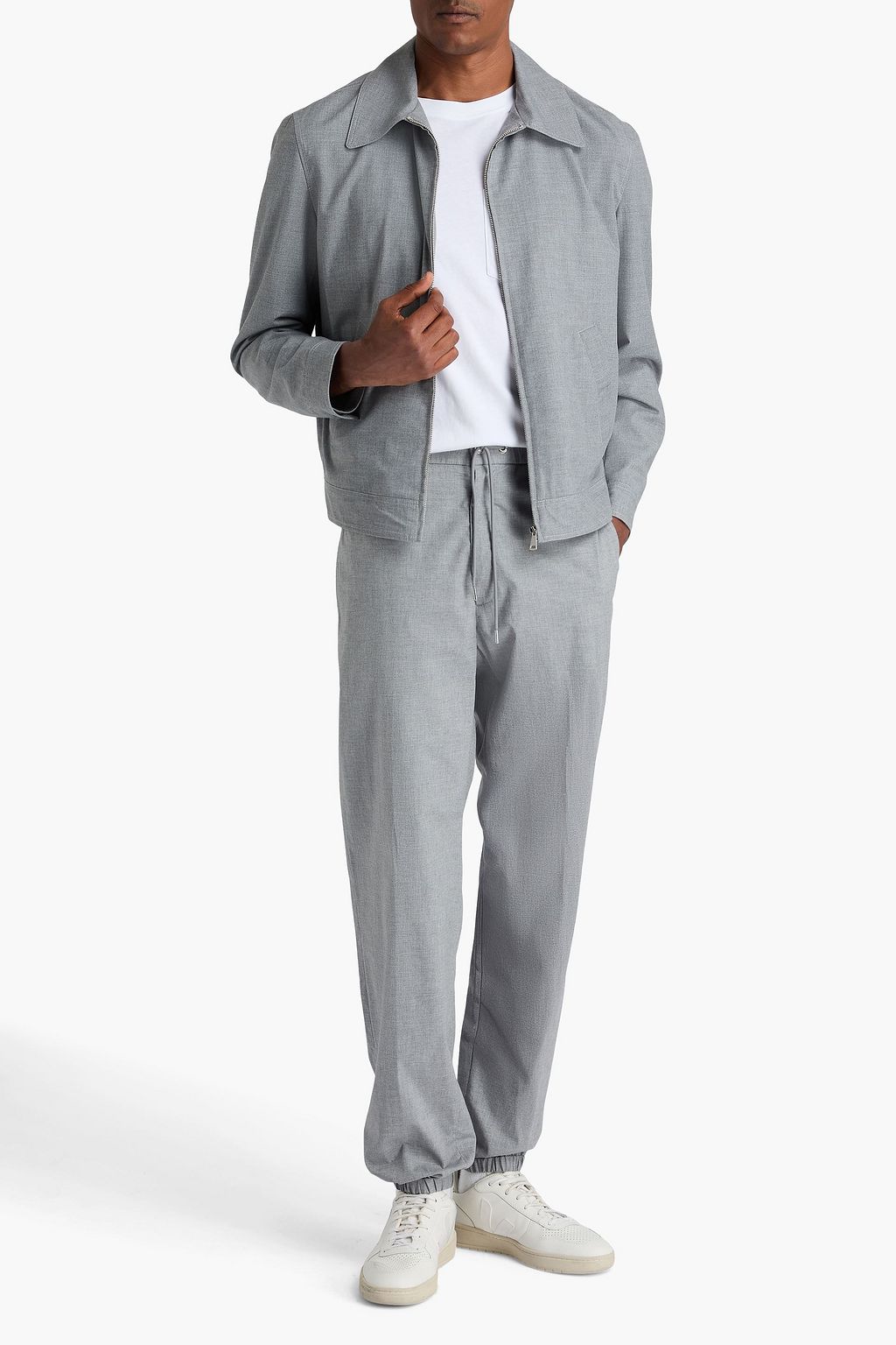 MONCLER Tapered cotton-blend drawstring pants