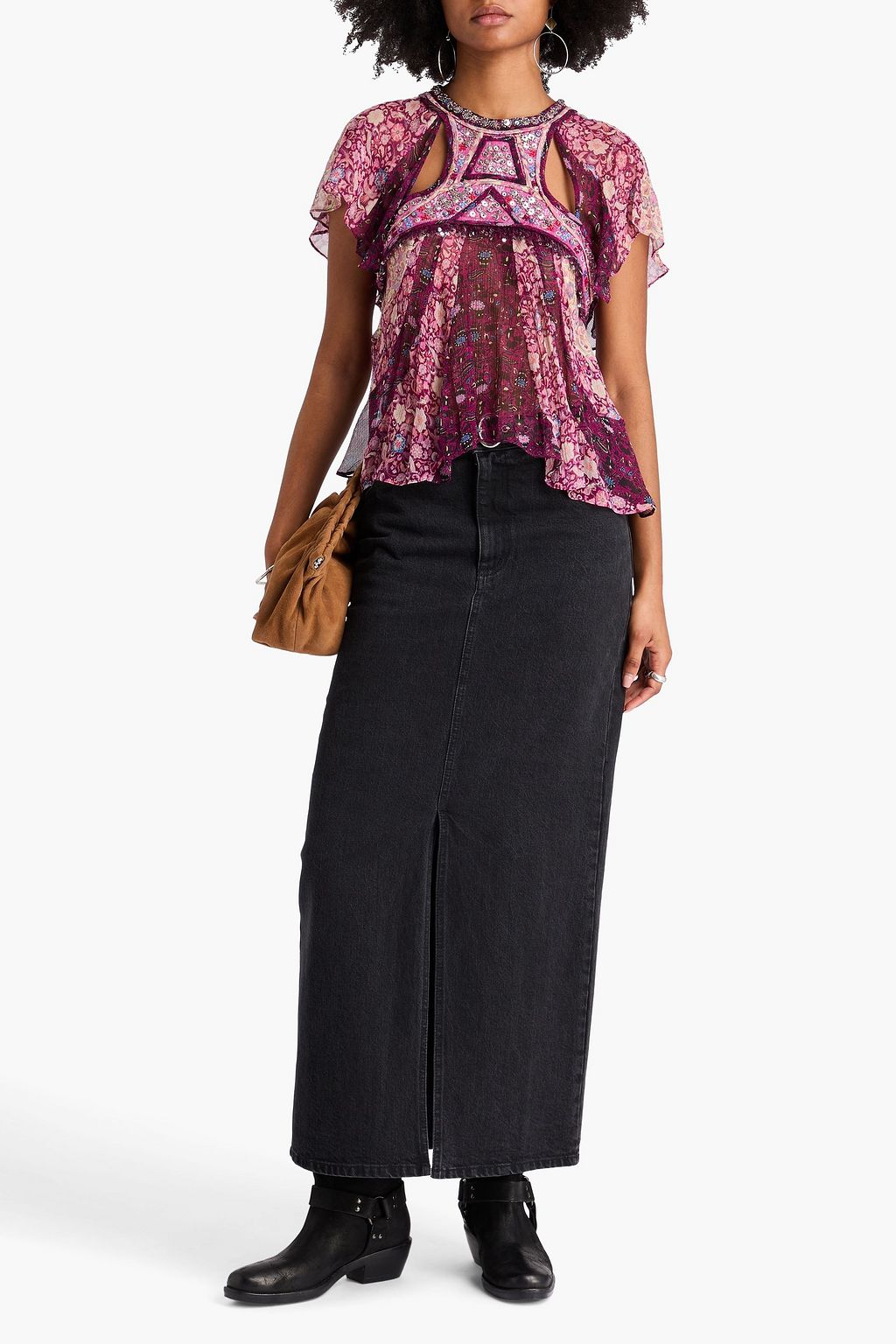 ISABEL MARANT シルククレポン トップス ペイズリープリント