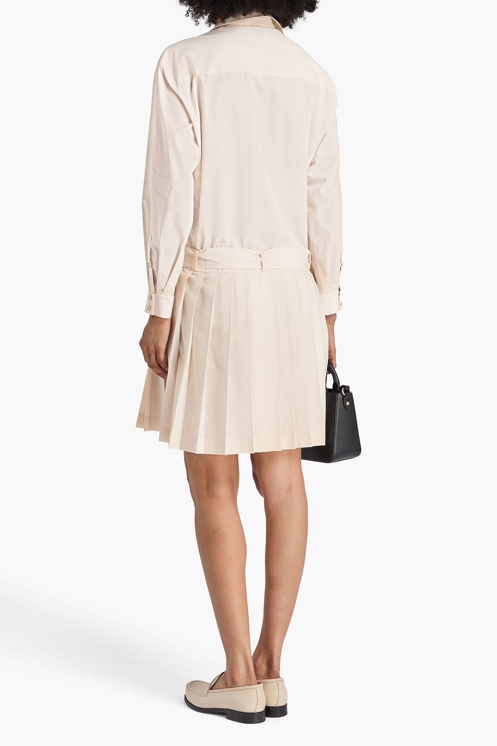 CLAUDIE PIERLOT 織地 シャツワンピース プリーツ入り