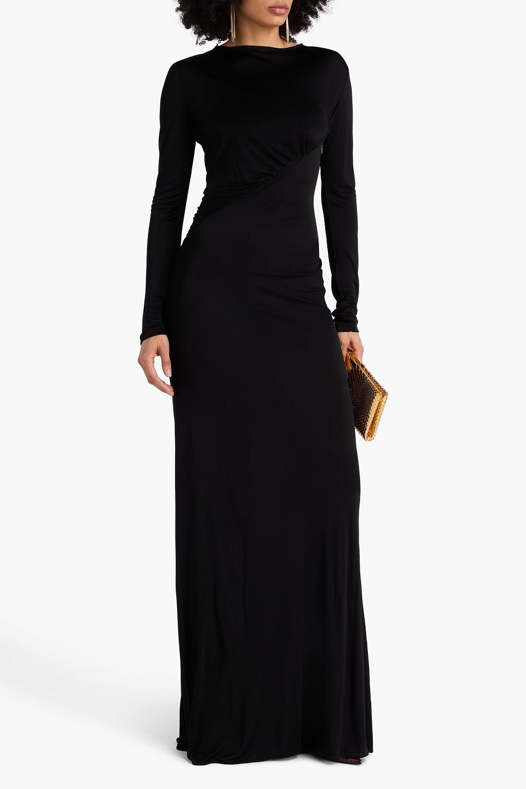 SAINT LAURENT Robe aus glänzendem Jersey