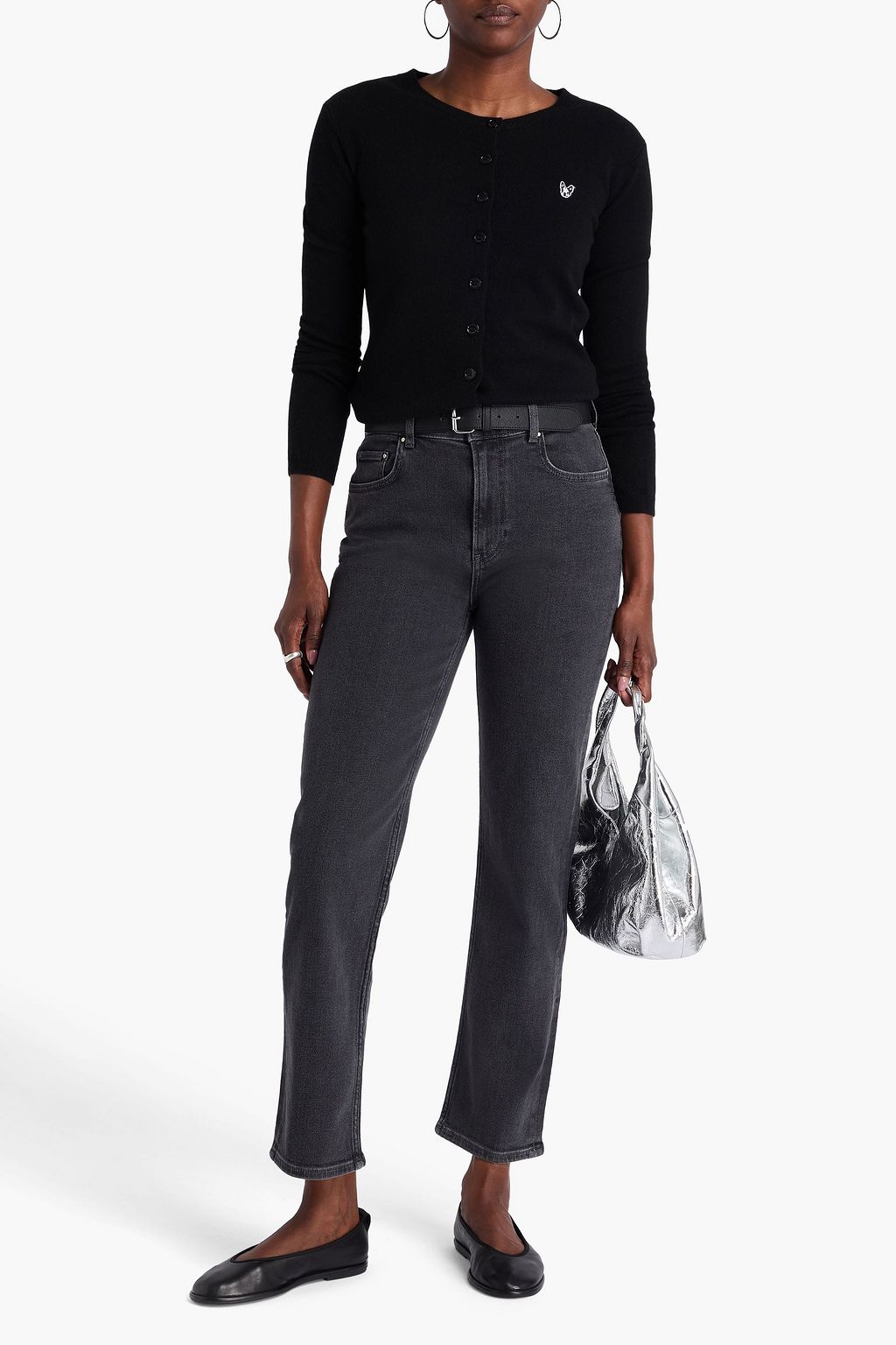 CLAUDIE PIERLOT كارديغان من الصوف مزين برقعة زخرفية