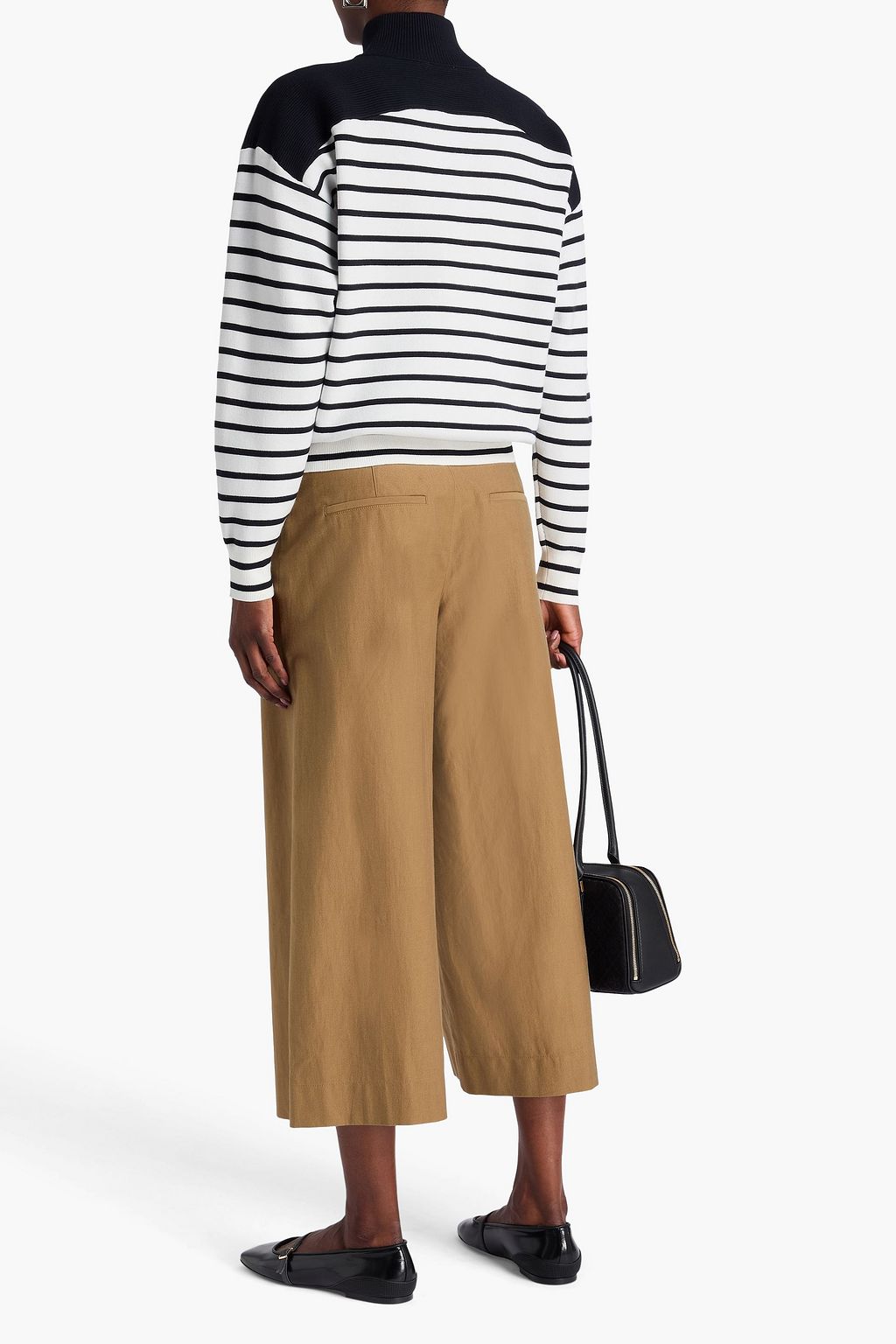 CLAUDIE PIERLOT Striped knitted turtleneck sweater