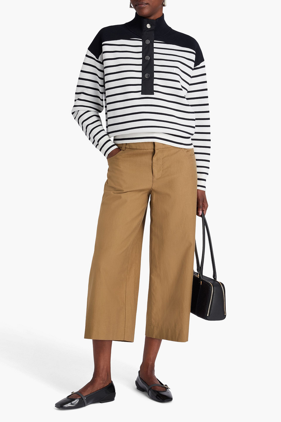  Claudie Pierlot - Gestreifter Rollkragenpullover Aus Strick - Blau - S 