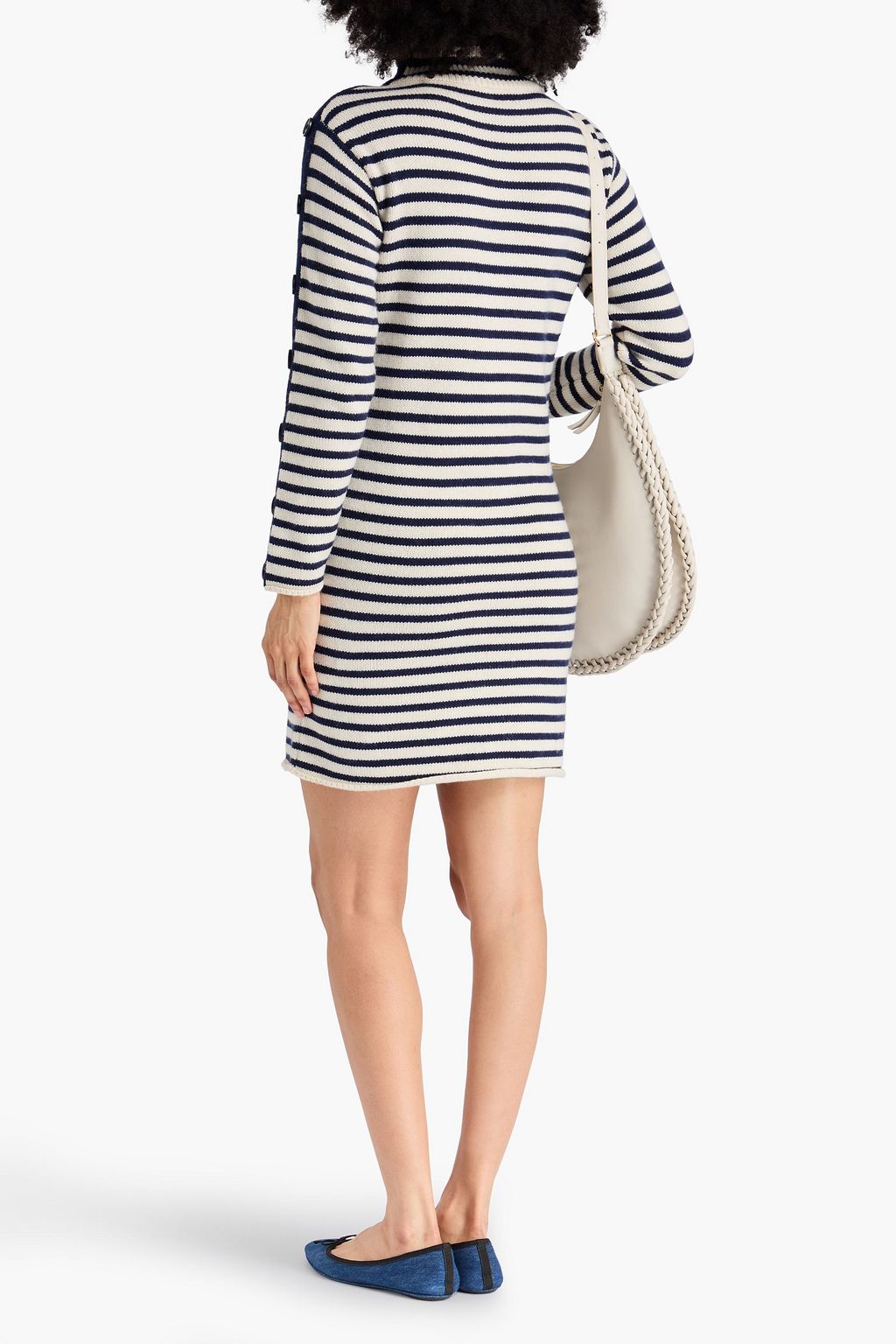 CLAUDIE PIERLOT ニット タートルネック ミニワンピース ストライプ