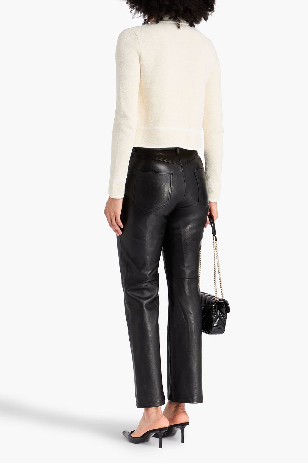 CLAUDIE PIERLOT 가죽 스트레이트 레그 팬츠