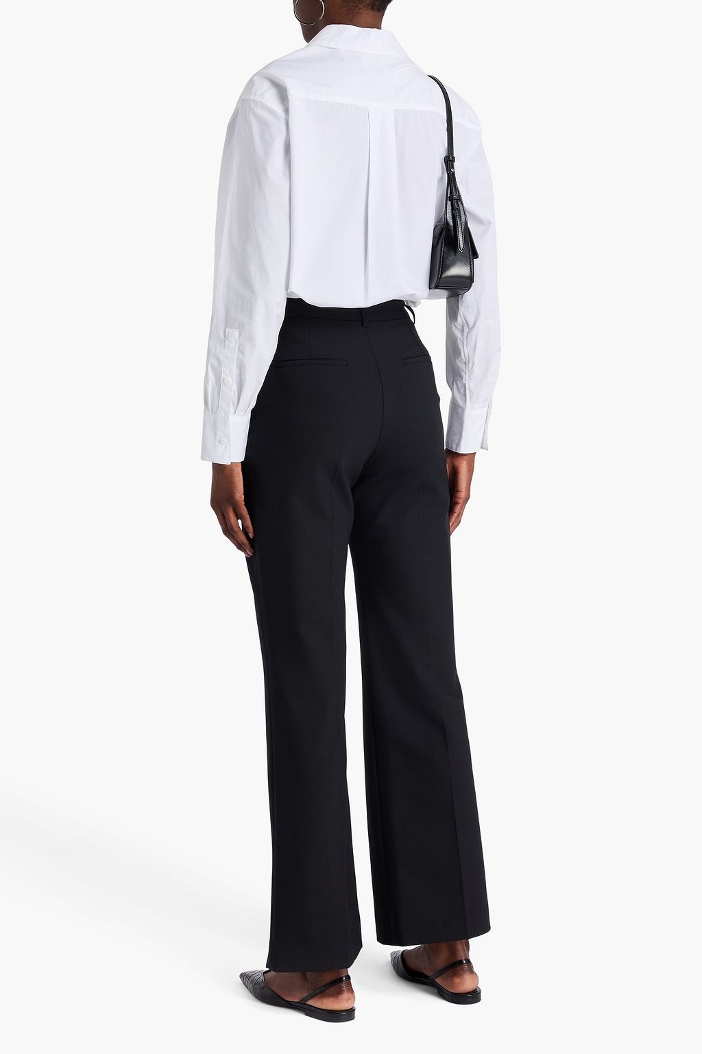 CLAUDIE PIERLOT 울 혼방 트윌 와이드 레그 팬츠