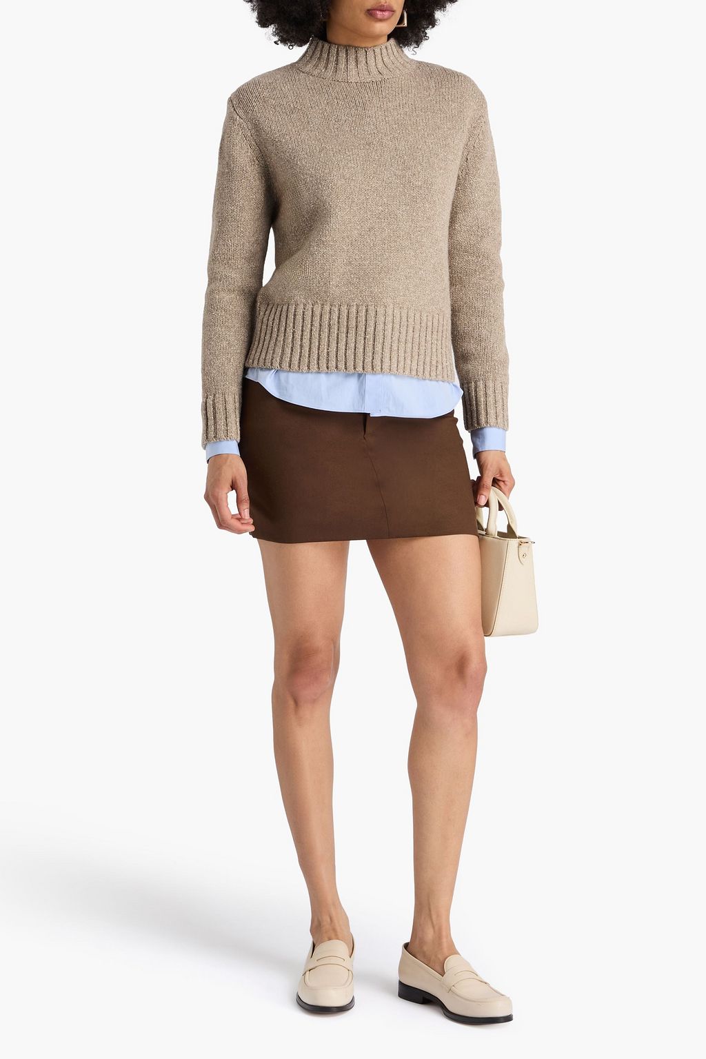 CLAUDIE PIERLOT 울 실크 혼방 터틀넥 스웨터
