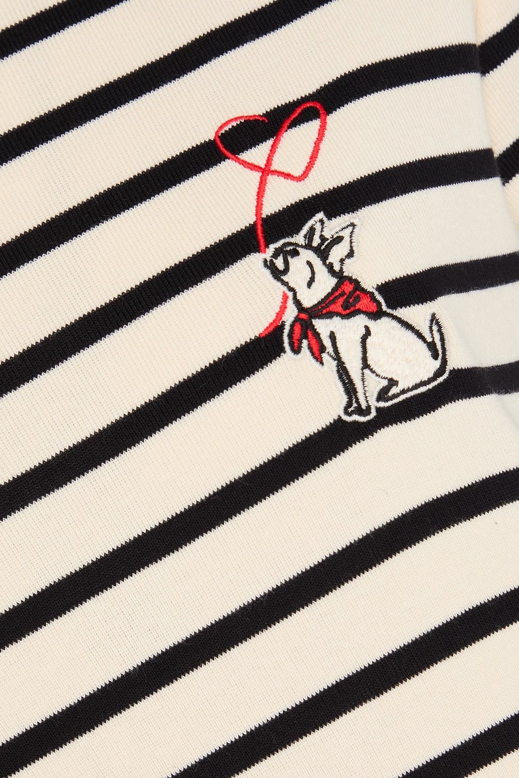 CLAUDIE PIERLOT Gestreiftes Midikleid aus Baumwoll-Jersey