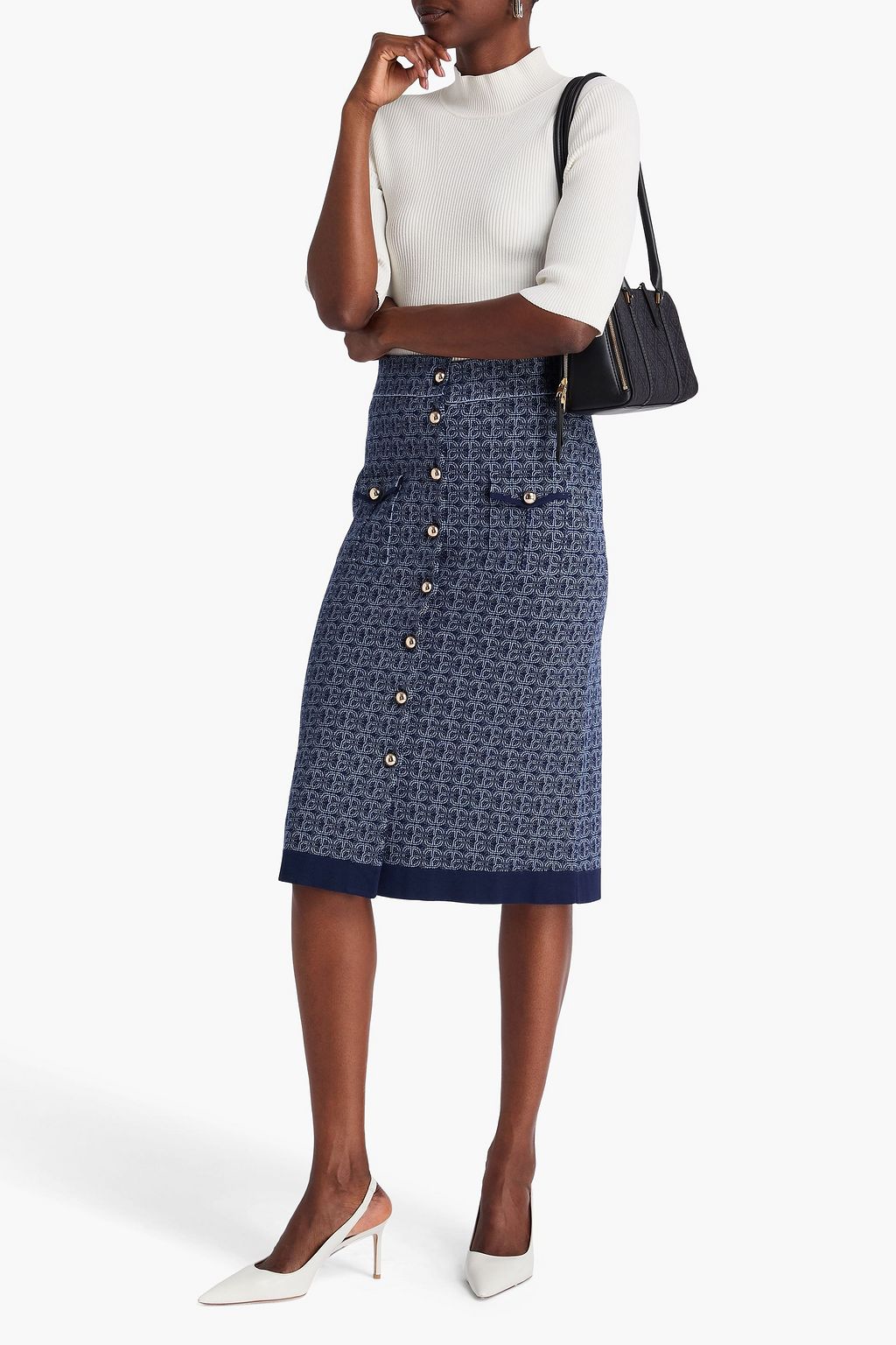 CLAUDIE PIERLOT ジャカードニット ミディスカート