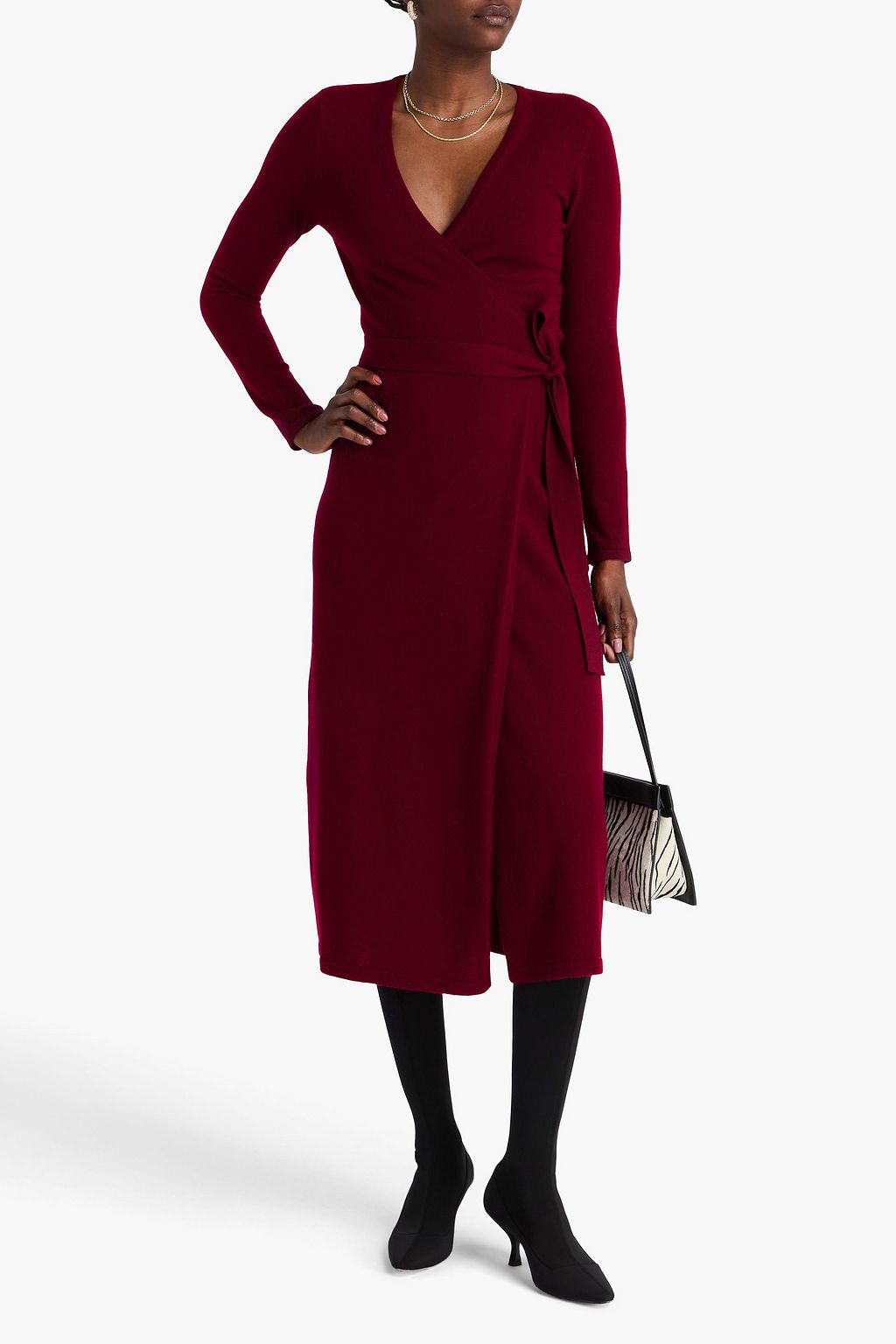 DIANE VON FURSTENBERG Astrid wool and cashmere-blend midi wrap dress