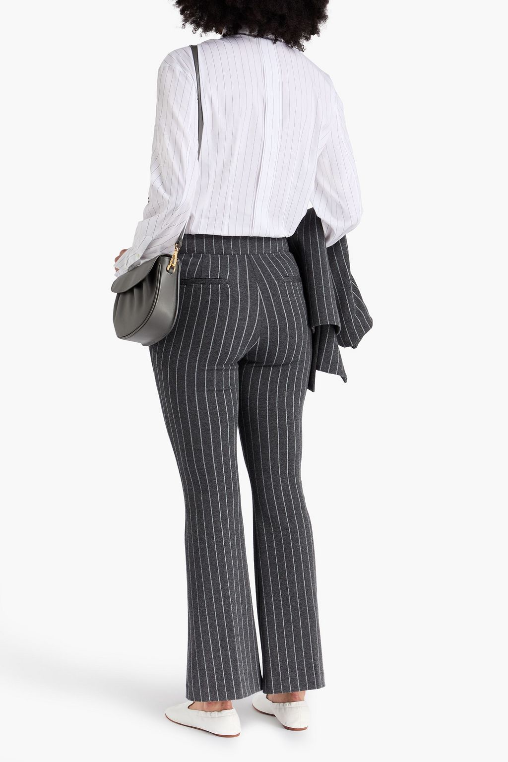 CLAUDIE PIERLOT Pinstriped cotton-blend bootcut pants