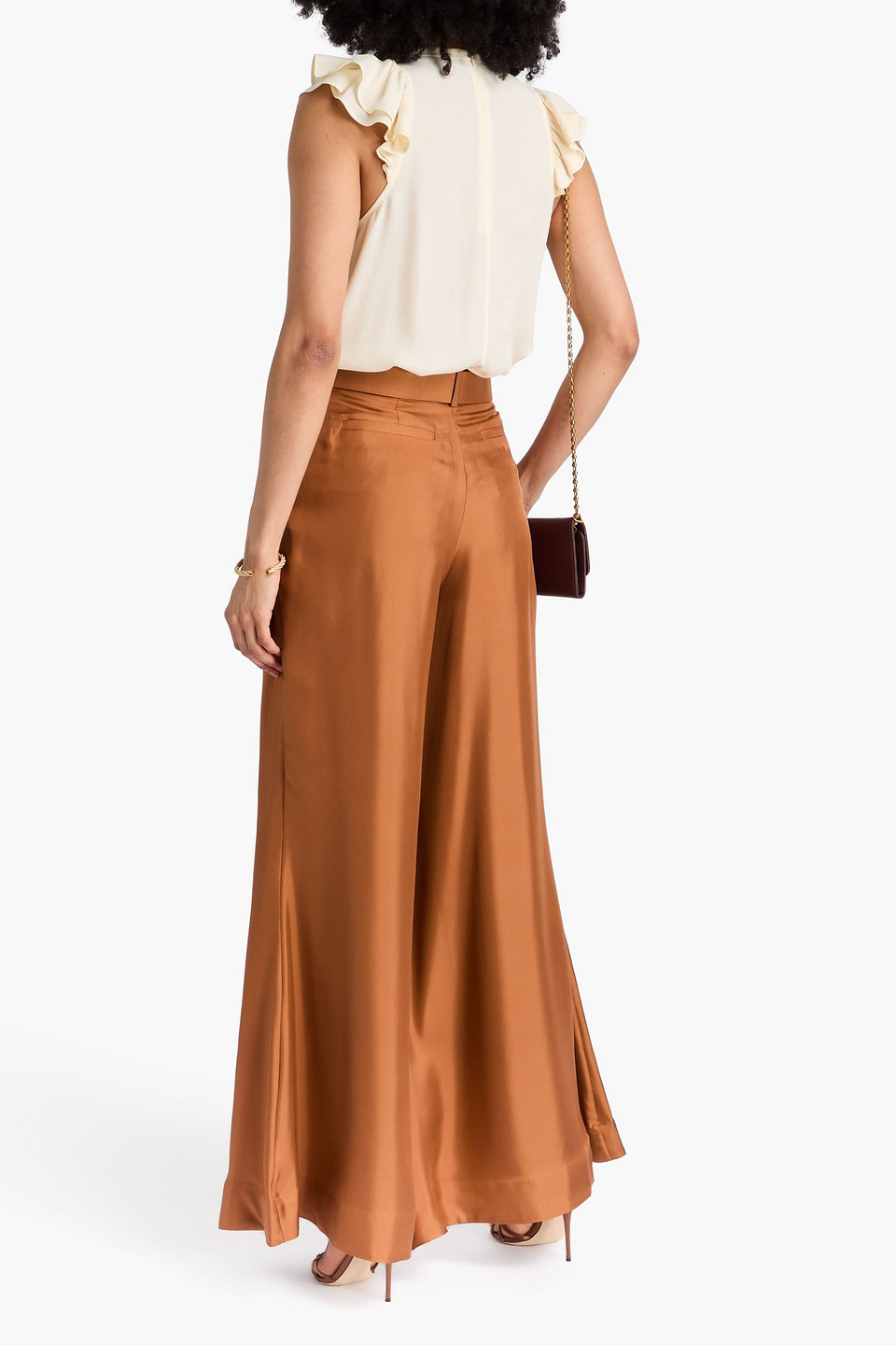 Zimmermann Illustration Double Tuck Trousers In Brown