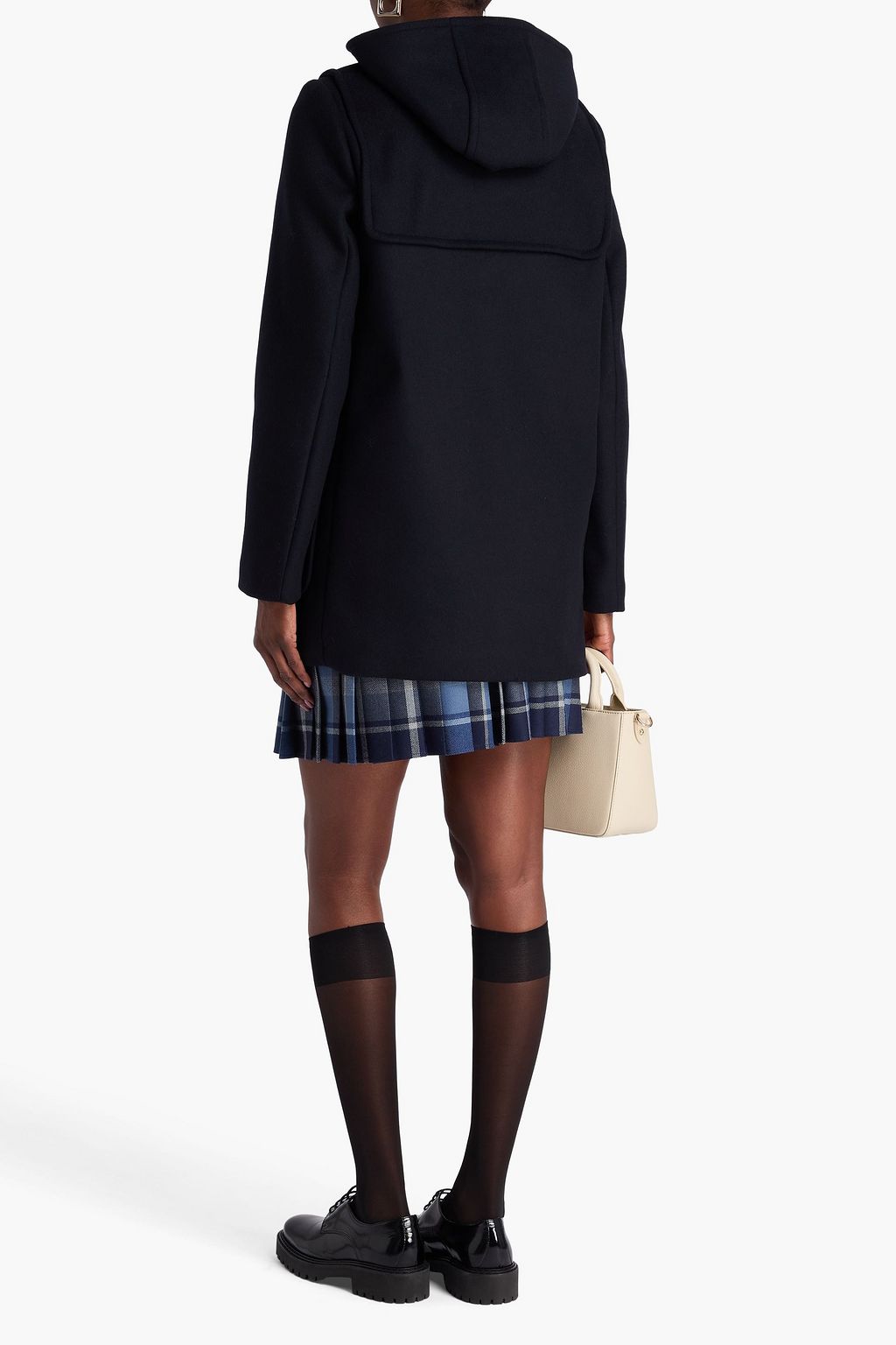 CLAUDIE PIERLOT معطف "جارانسيا" بقبعة من لبّاد مصنوع من مزيج الصوف