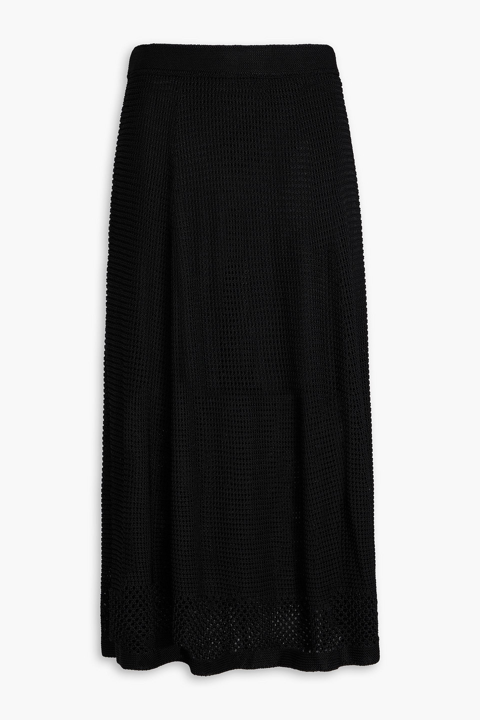 zimmermann - crochet-knit midi skirt - black - 00