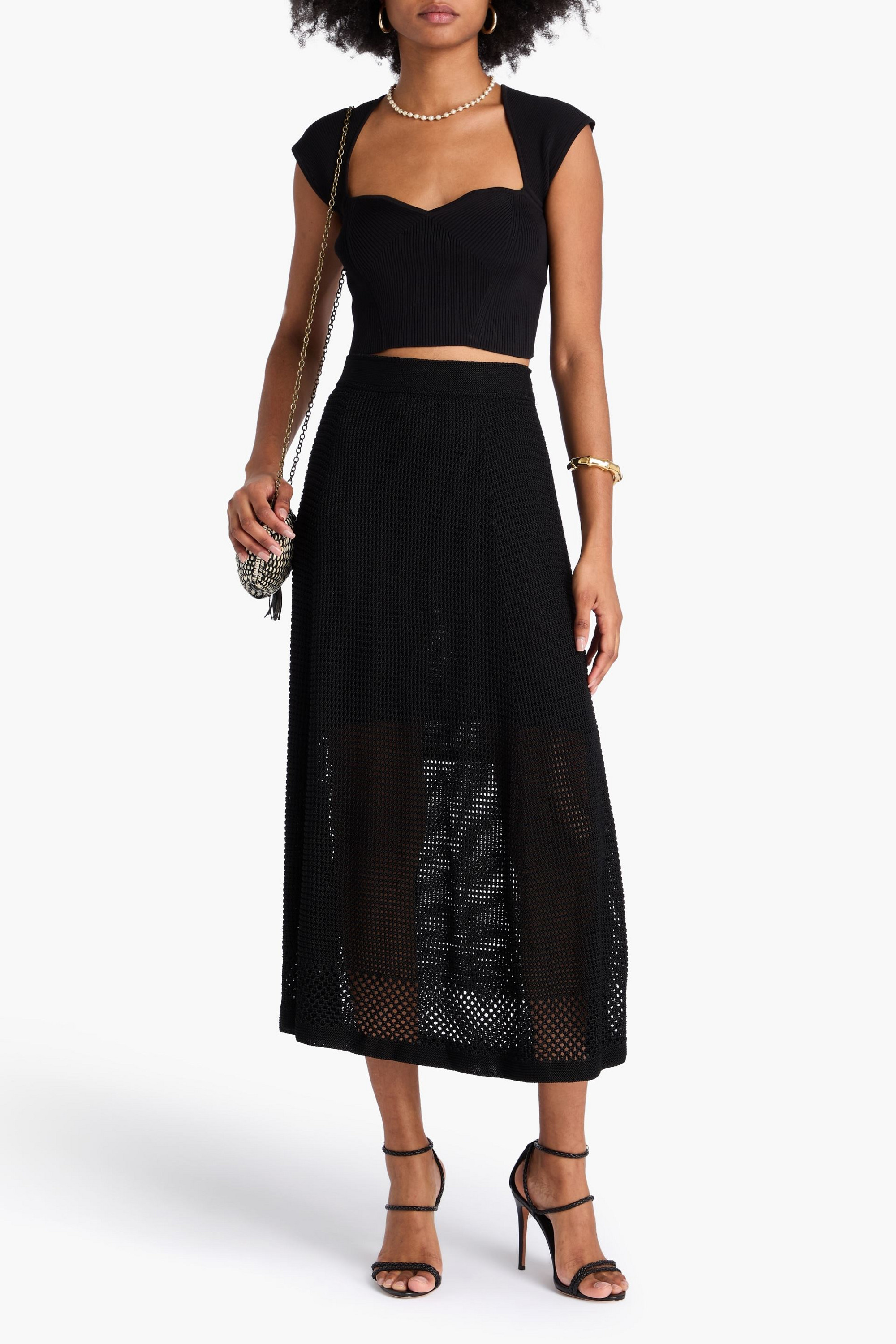 Zimmermann Crochet-knit midi skirt