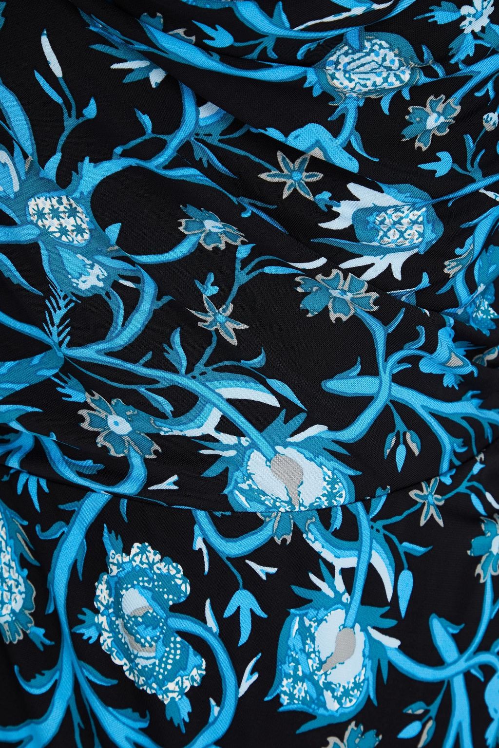 DIANE VON FURSTENBERG クレープ ミディワンピース ルーシュ入り フローラルプリント