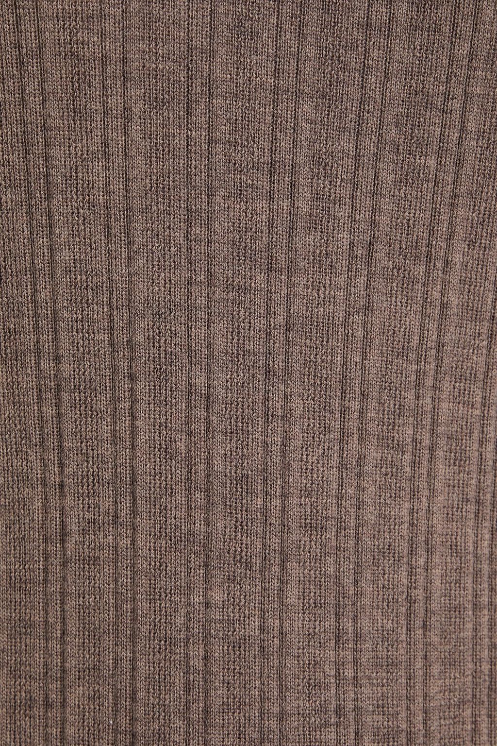 CLAUDIE PIERLOT リブ編みウール タートルネック ミディワンピース