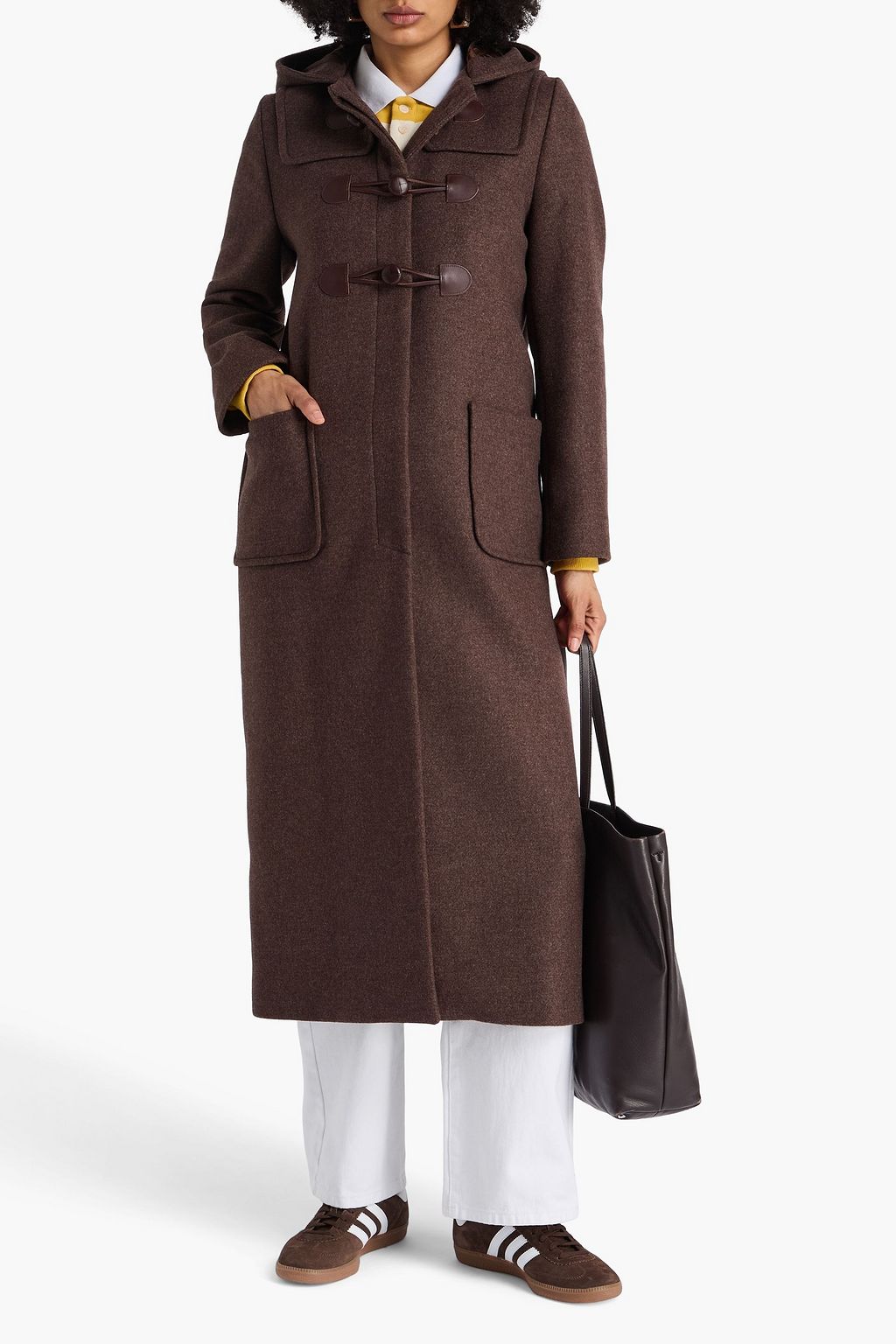 CLAUDIE PIERLOT Wool-blend felt hooded coat