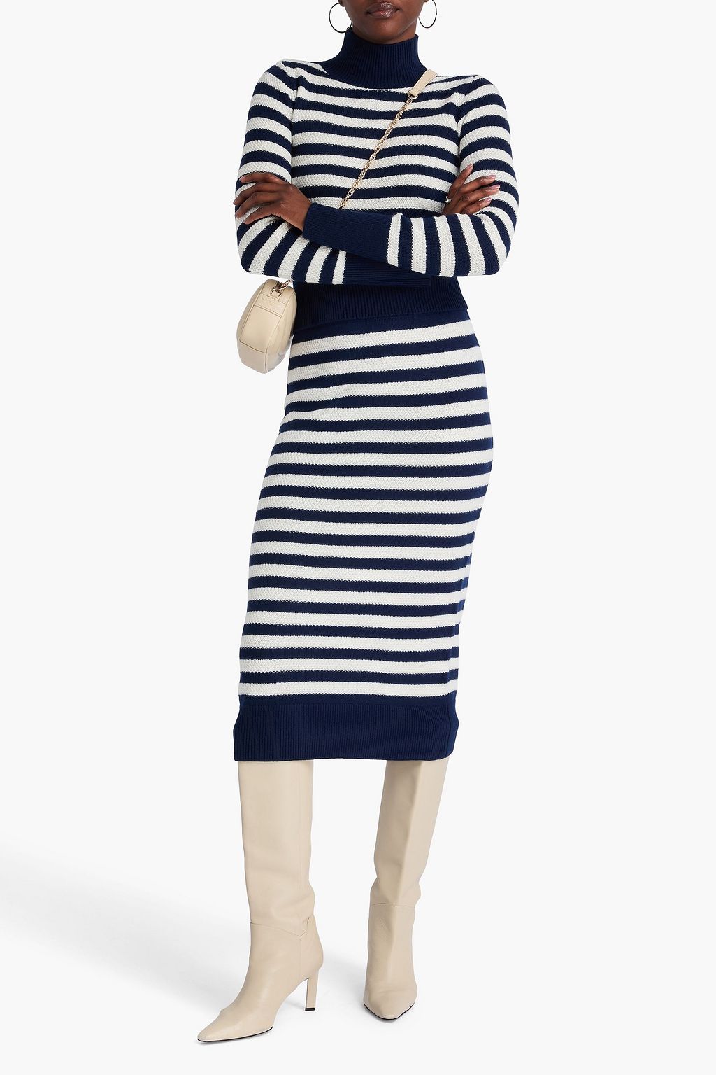 CLAUDIE PIERLOT Striped wool midi skirt