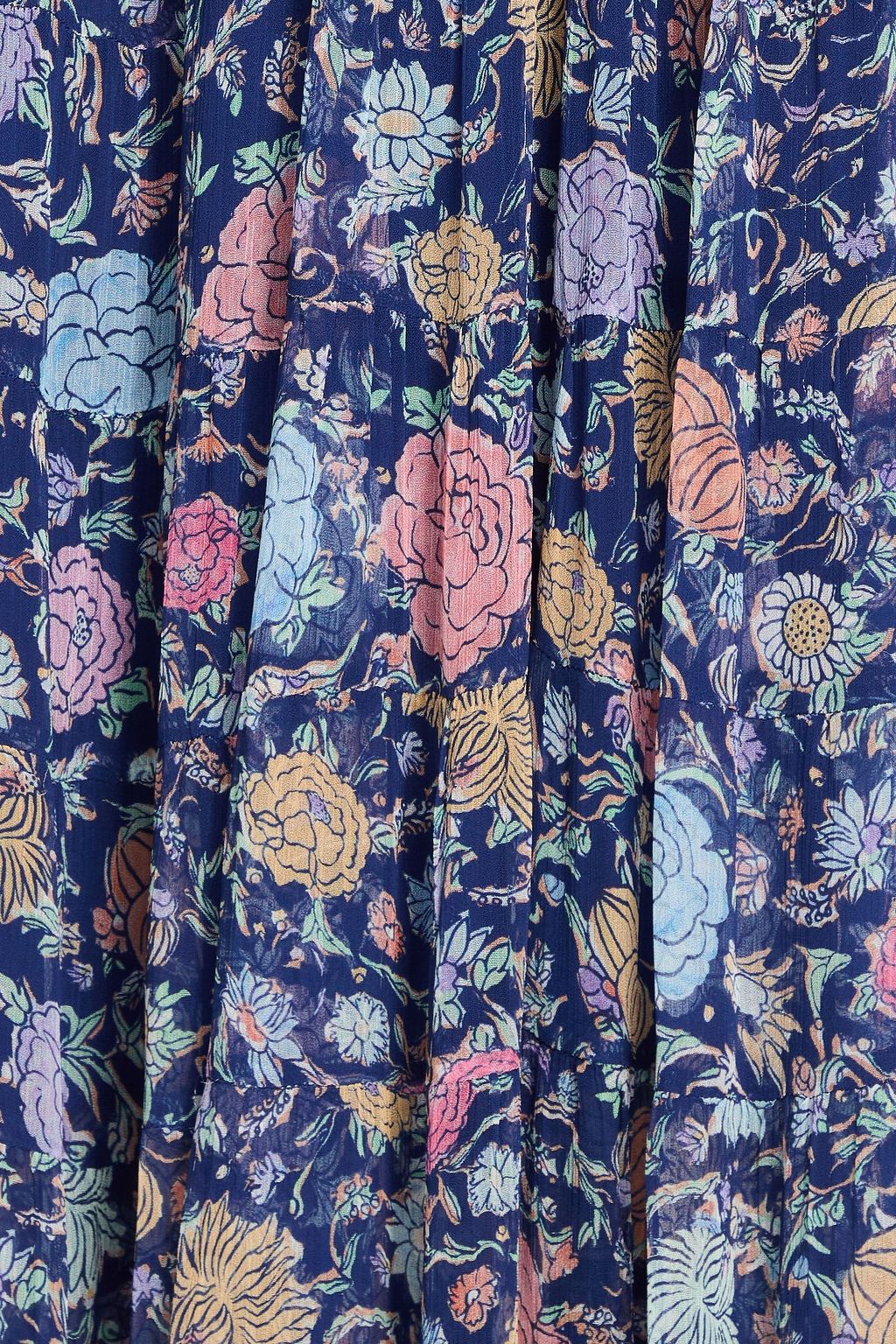RIXO Kristen tiered floral-print crepon maxi dress