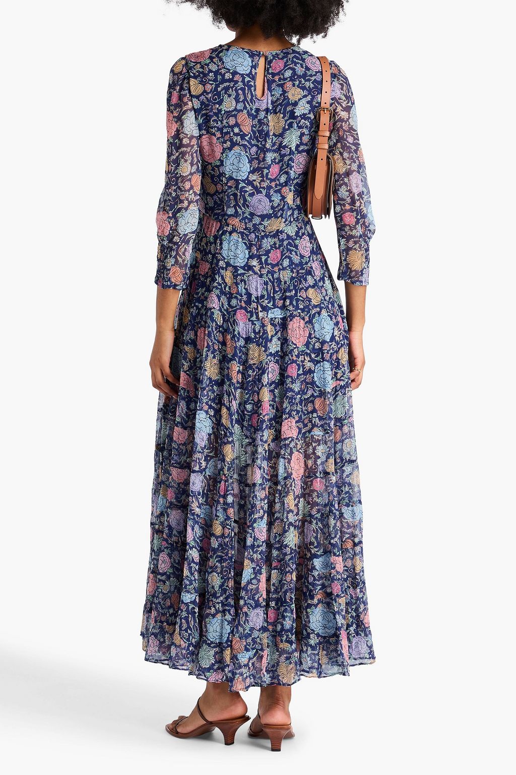 RIXO Kristen tiered floral-print crepon maxi dress