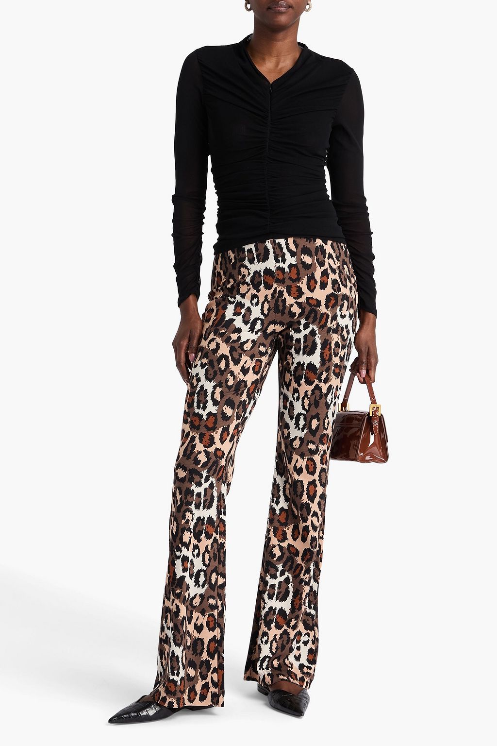 DIANE VON FURSTENBERG Brooklyn leopard-print jersey flared pants