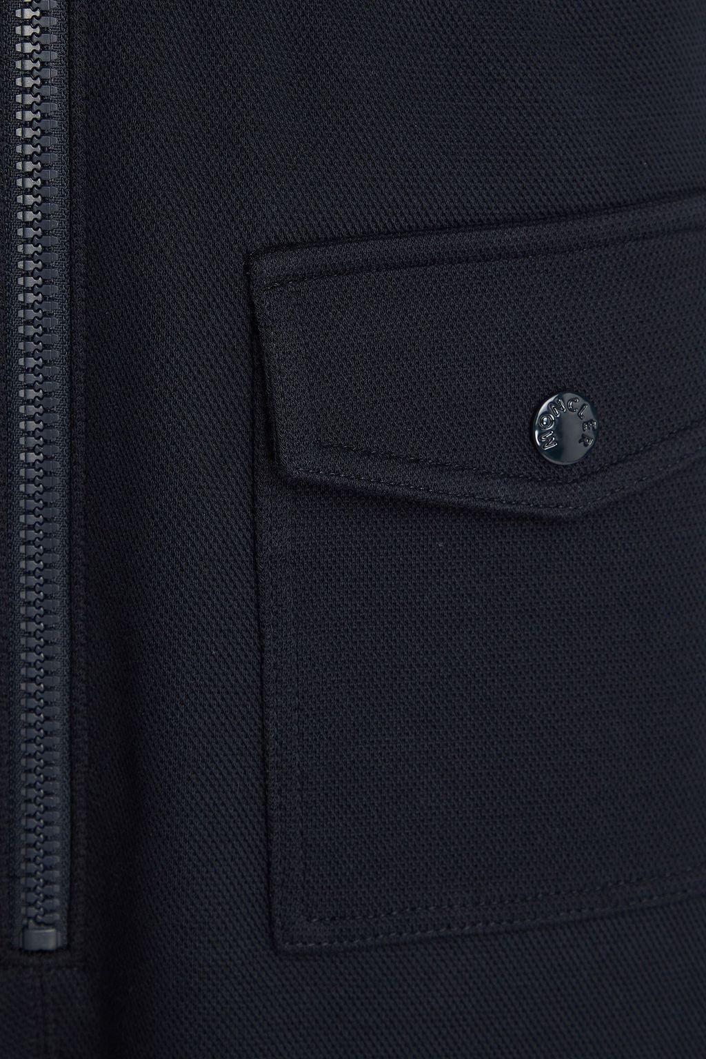 MONCLER فستان قصير من قماش بيكيه المصنوع من مزيج القطن