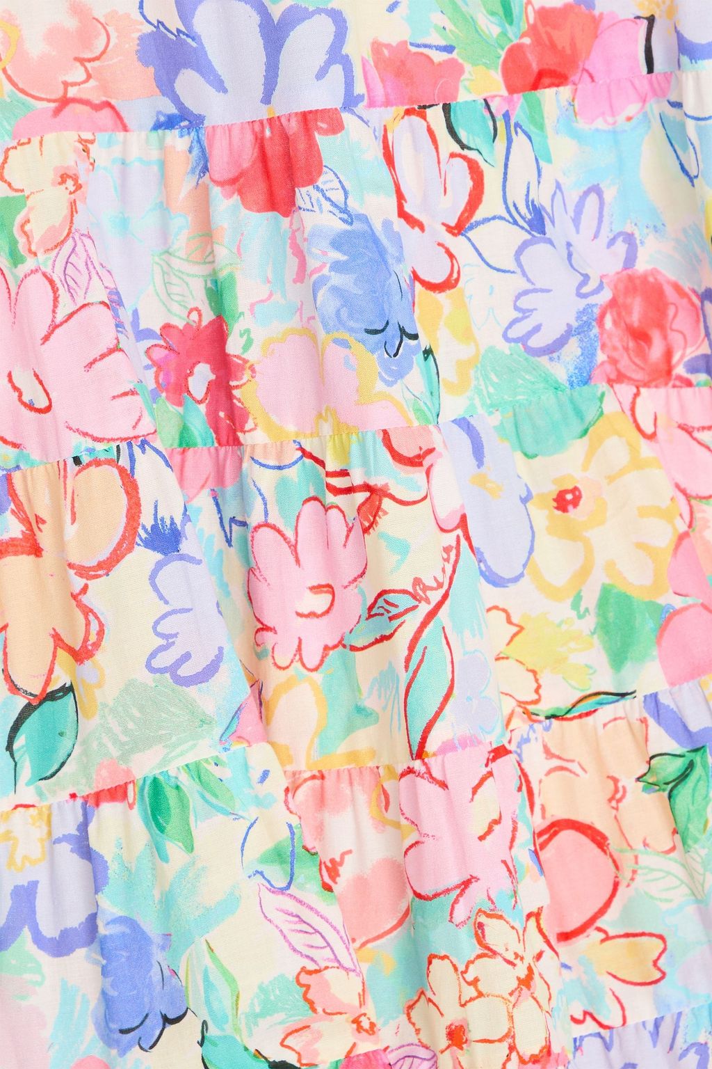 RIXO Kristen tiered floral-print cotton maxi dress