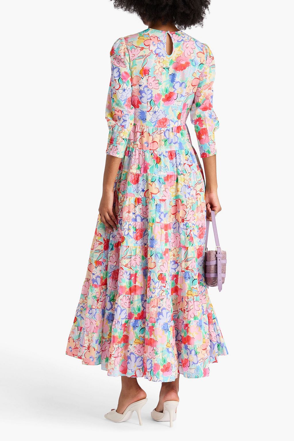 RIXO Kristen tiered floral-print cotton maxi dress