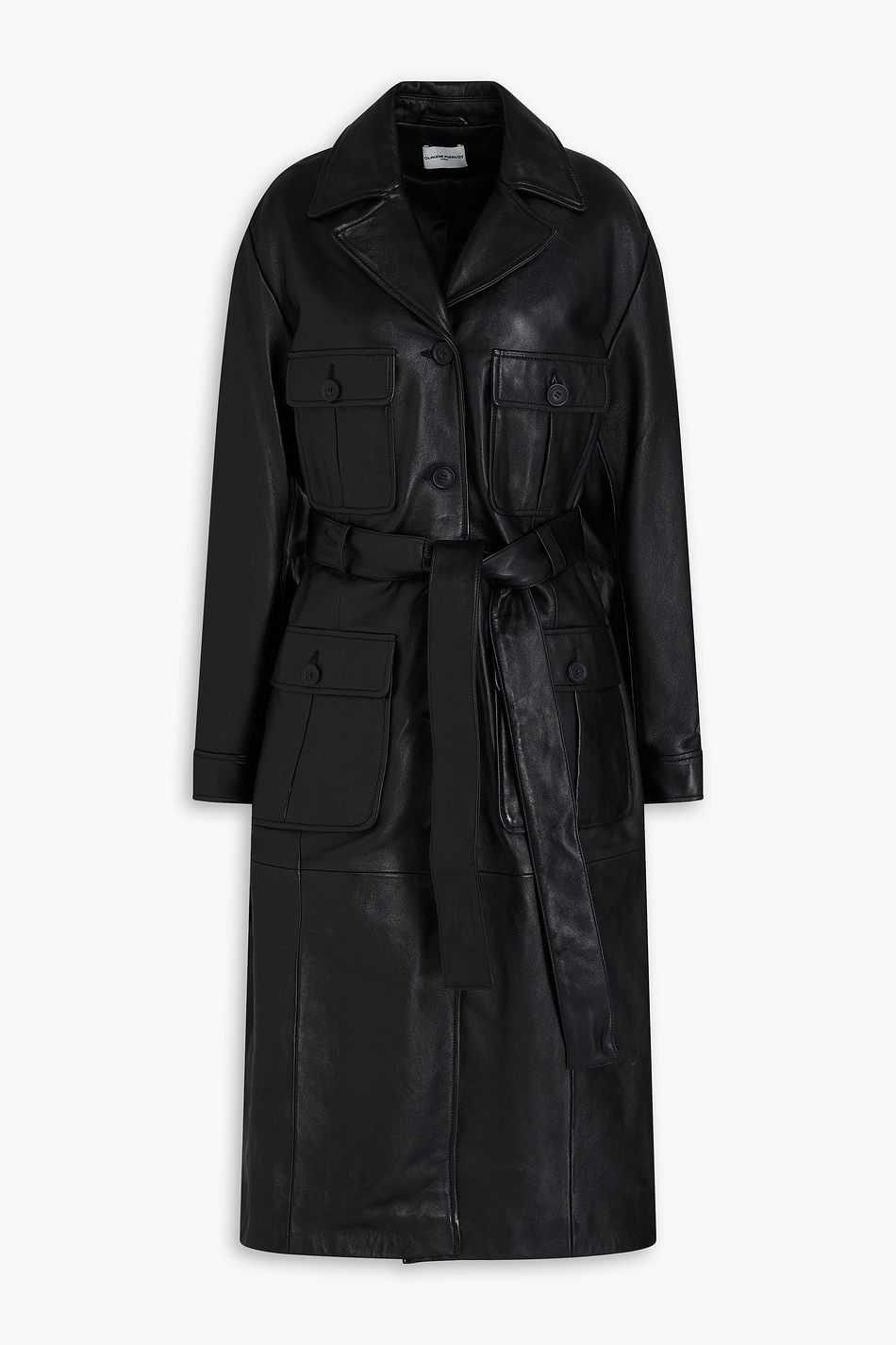 CLAUDIE PIERLOT Belted leather trench coat THE OUTNET