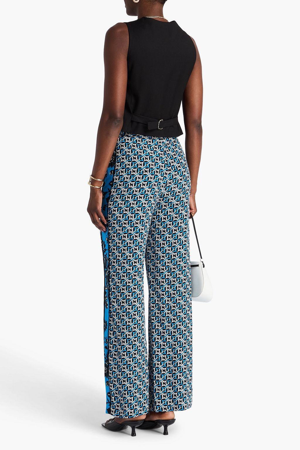 DIANE VON FURSTENBERG Bedruckte Hose „Sarina“ mit weitem Bein aus Twill