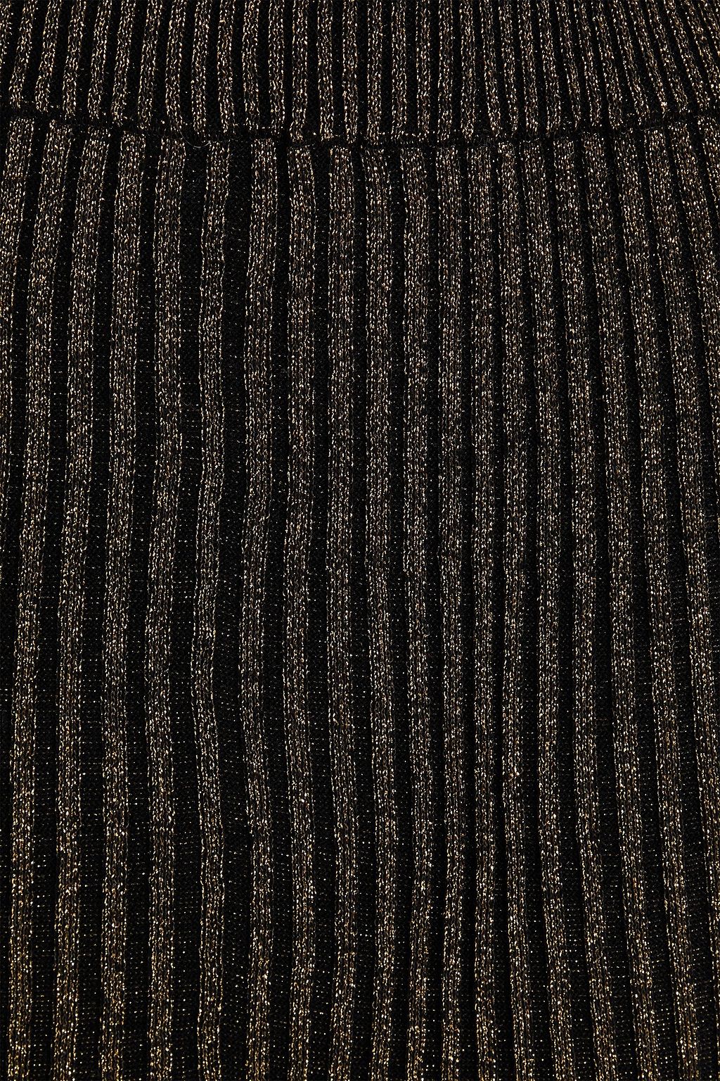 CHINTI & PARKER Metallic ribbed-knit midi skirt