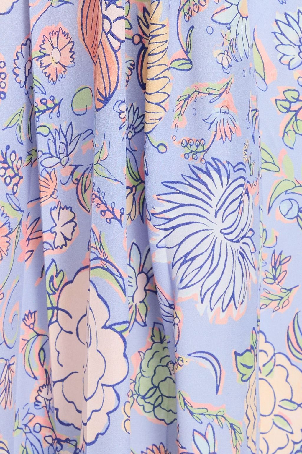RIXO シルククレープデシン ミディワンピース フローラルプリント