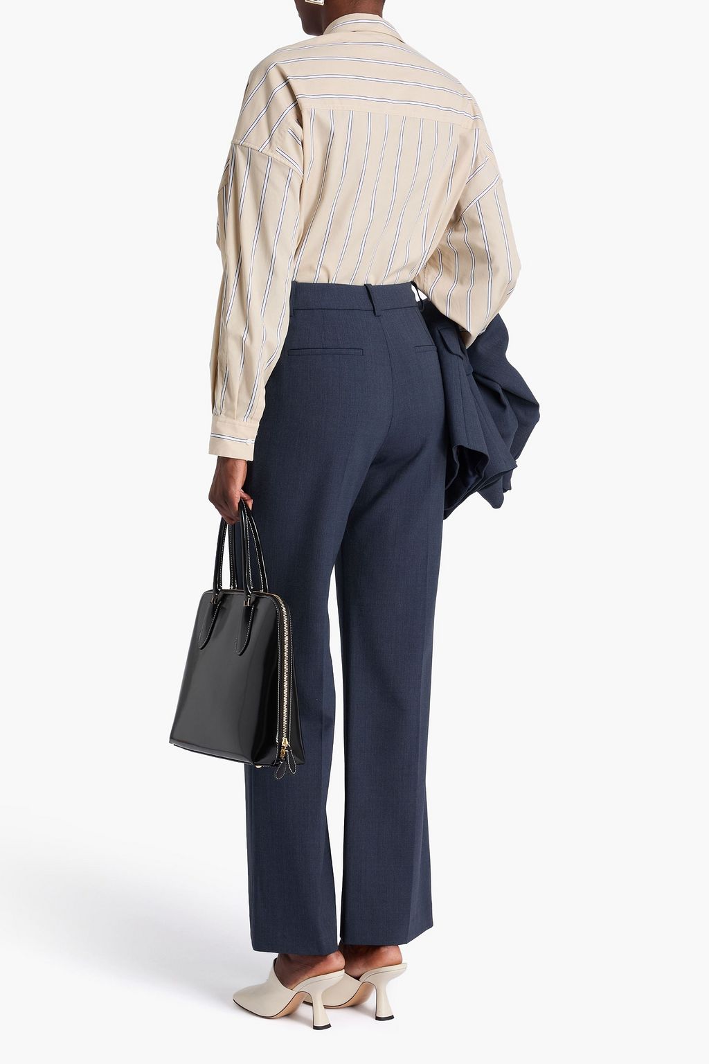 CLAUDIE PIERLOT Pixia wool-blend twill wide-leg pants