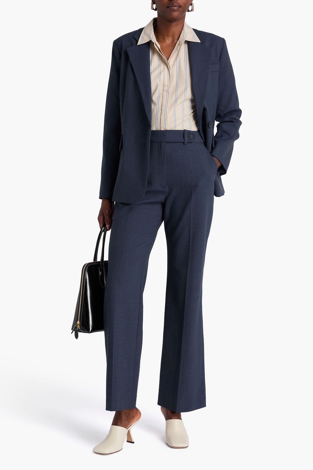 CLAUDIE PIERLOT Pixia wool-blend twill wide-leg pants
