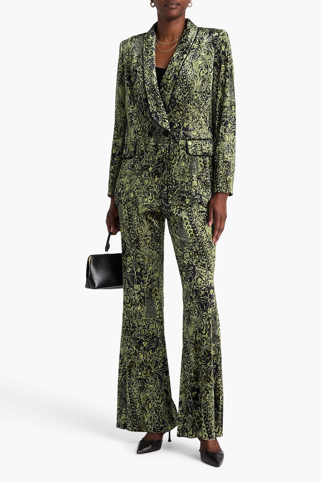 DIANE VON FURSTENBERG Chiana double-breasted printed velvet blazer