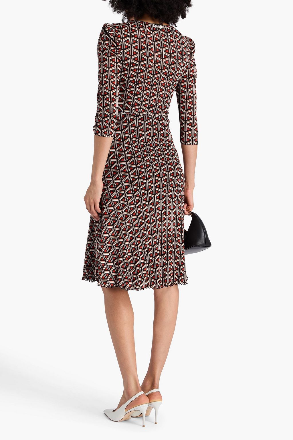 DIANE VON FURSTENBERG Ivan ruched printed knitted midi dress