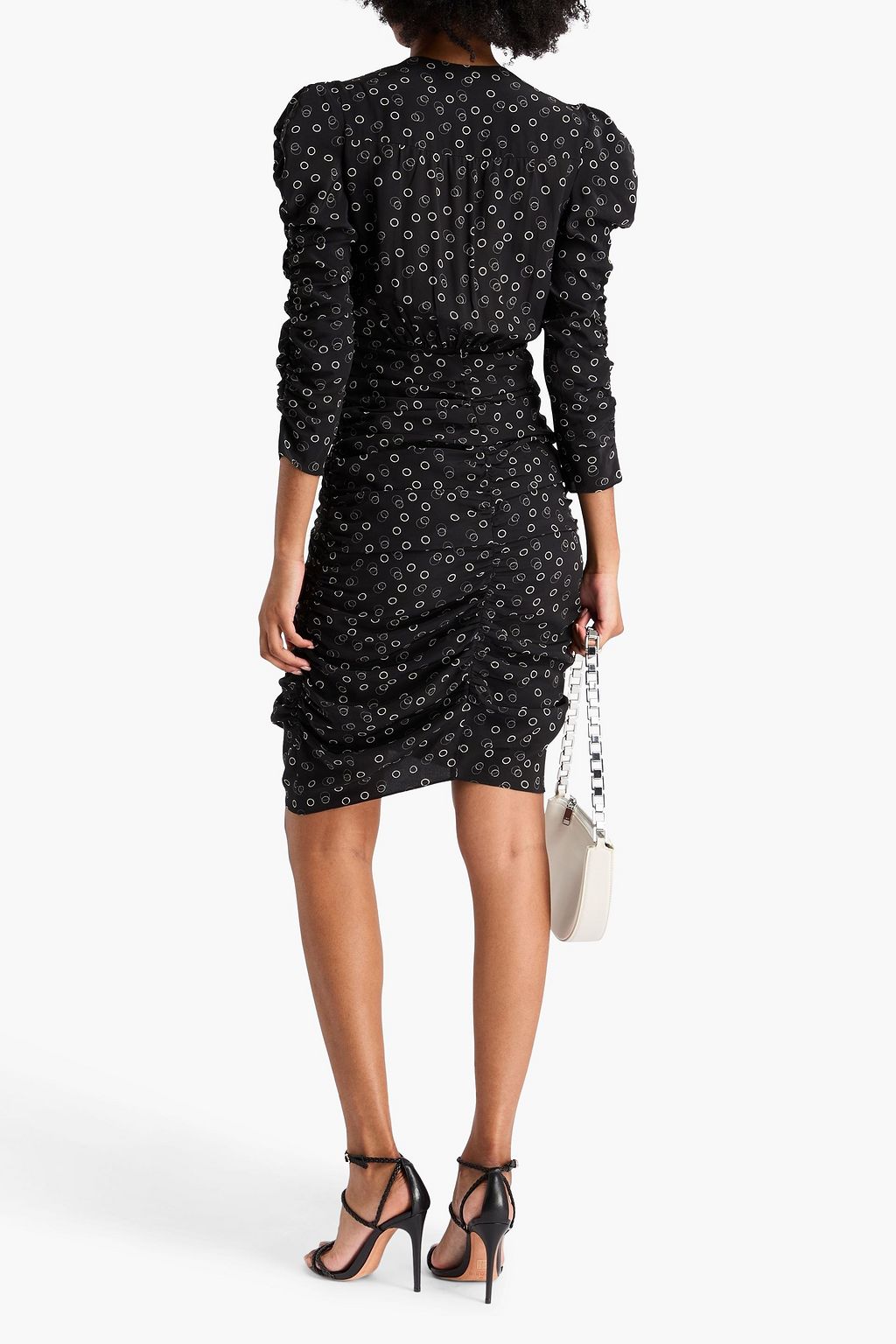 ISABEL MARANT Minikleid „Celina“ aus Crêpe de Chine aus Seide mit Print und Raffungen