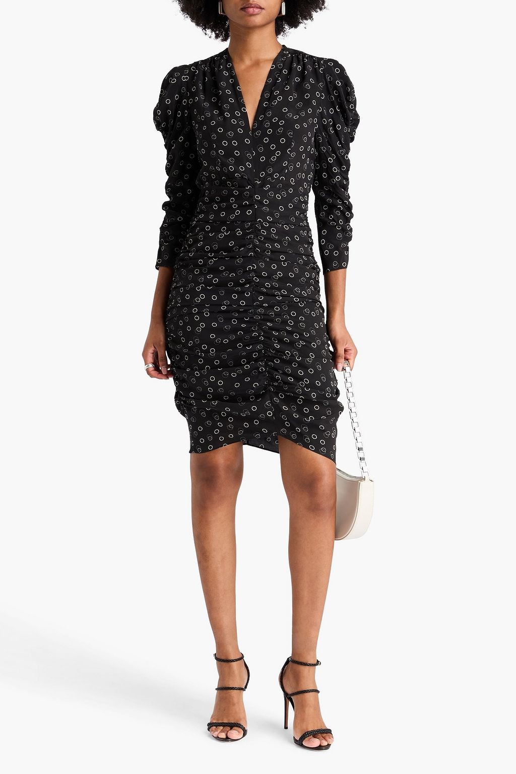 ISABEL MARANT Minikleid „Celina“ aus Crêpe de Chine aus Seide mit Print und Raffungen