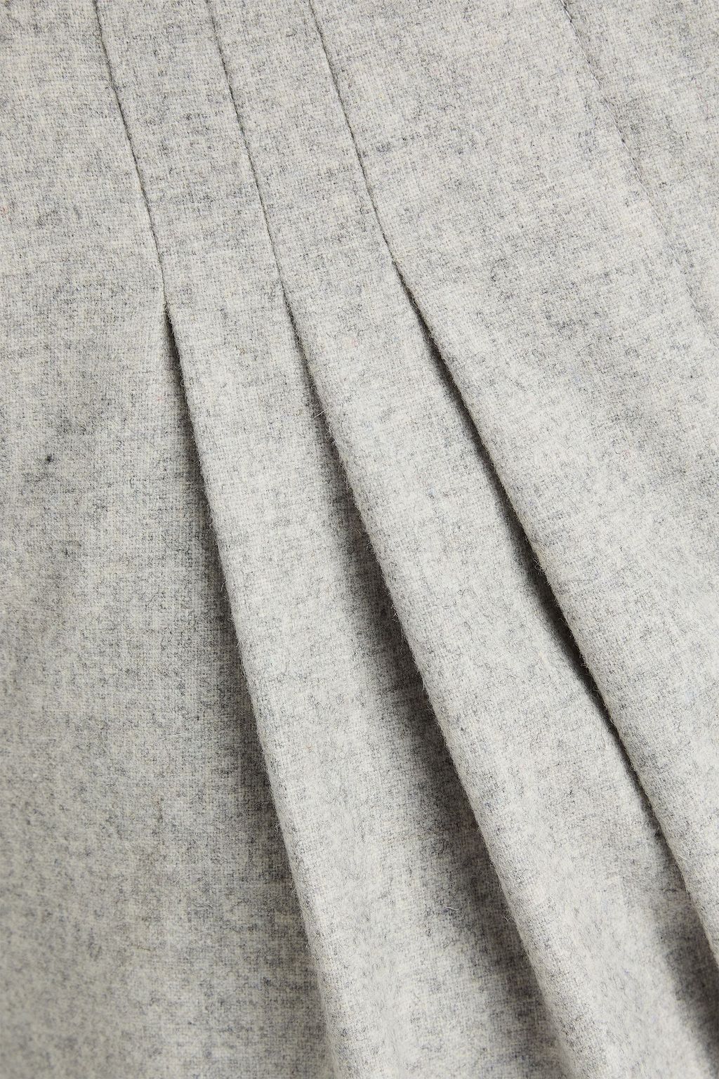 CLAUDIE PIERLOT Pleated wool-blend flannel tapered pants