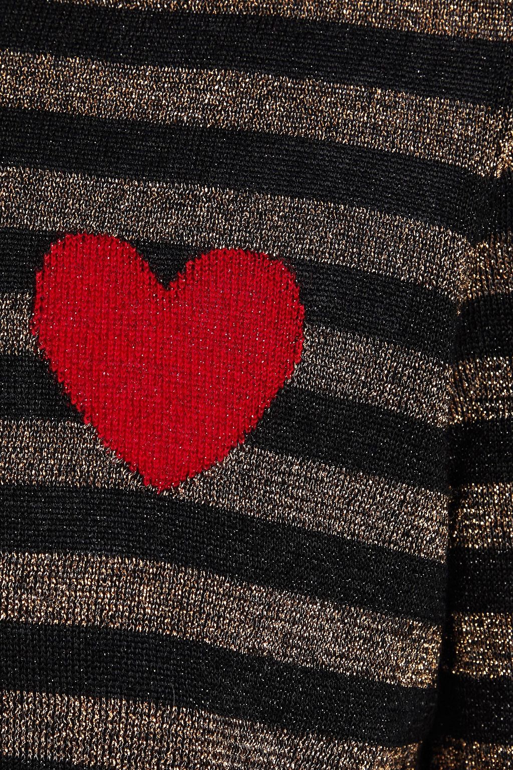 CHINTI & PARKER Metallic striped intarsia merino wool-blend sweater