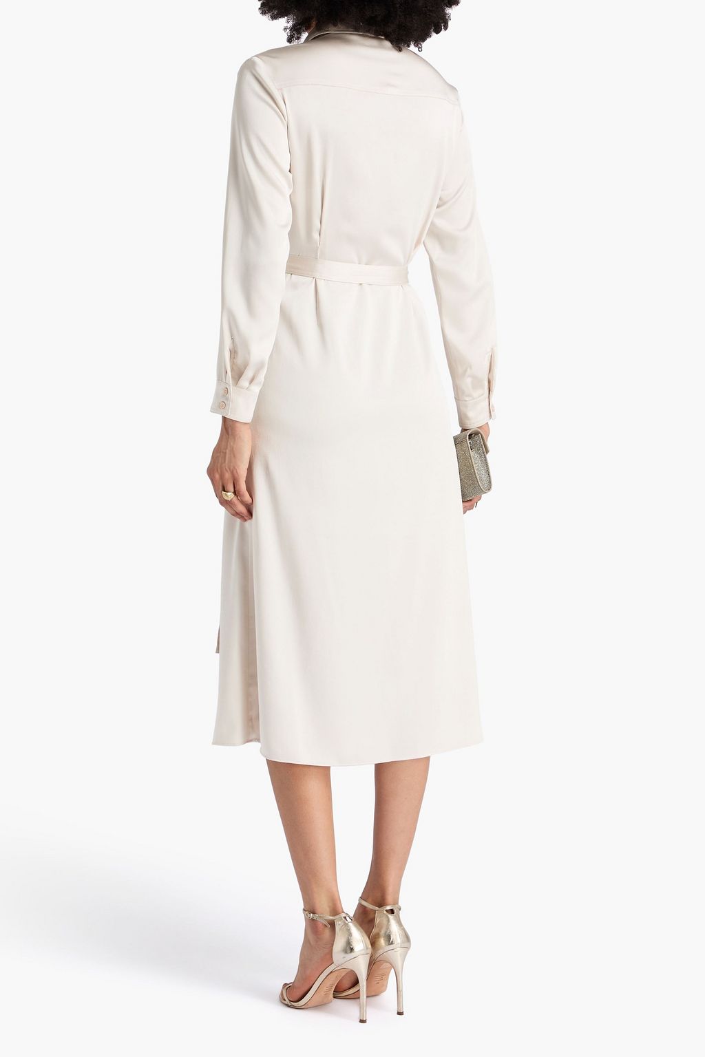 CLAUDIE PIERLOT Raquela pleated satin midi wrap dress