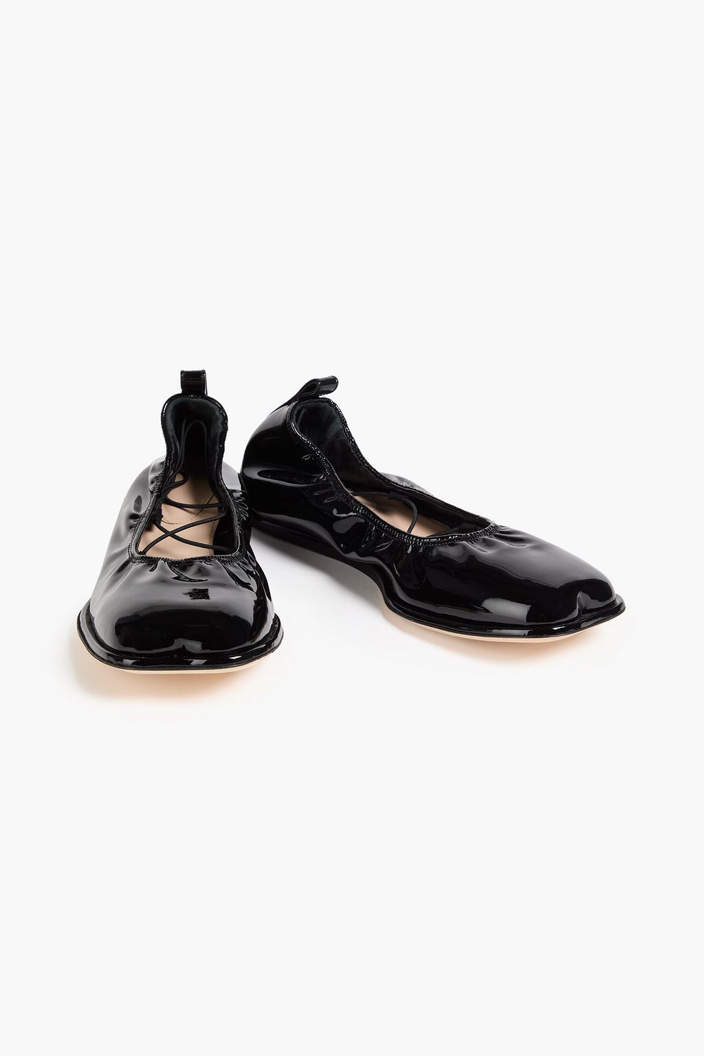 SIMONE ROCHA Heart-toe パテントレザー バレリーナシューズ