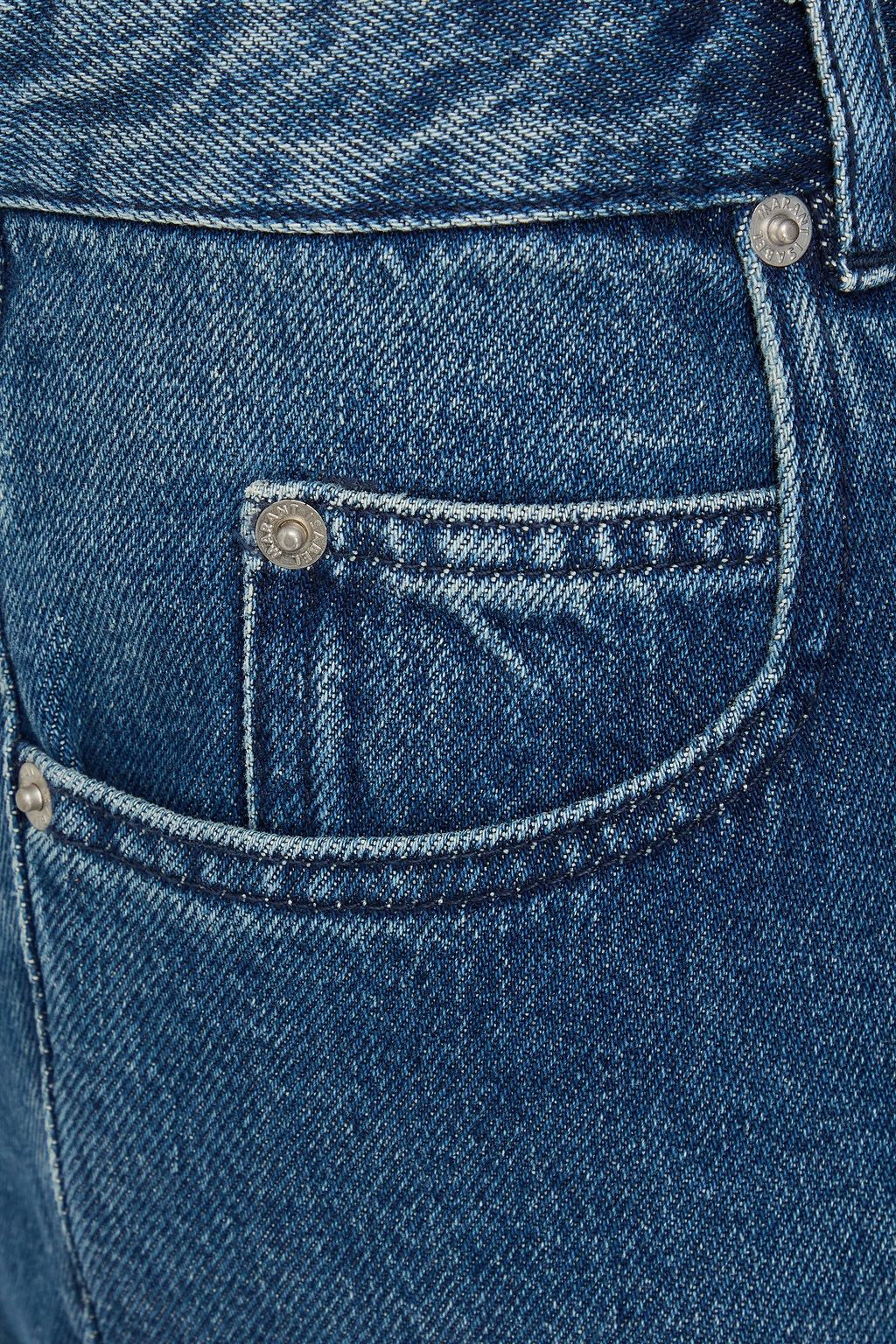MARANT ÉTOILE クロップド ハイライズ テーパードジーンズ 色あせ加工