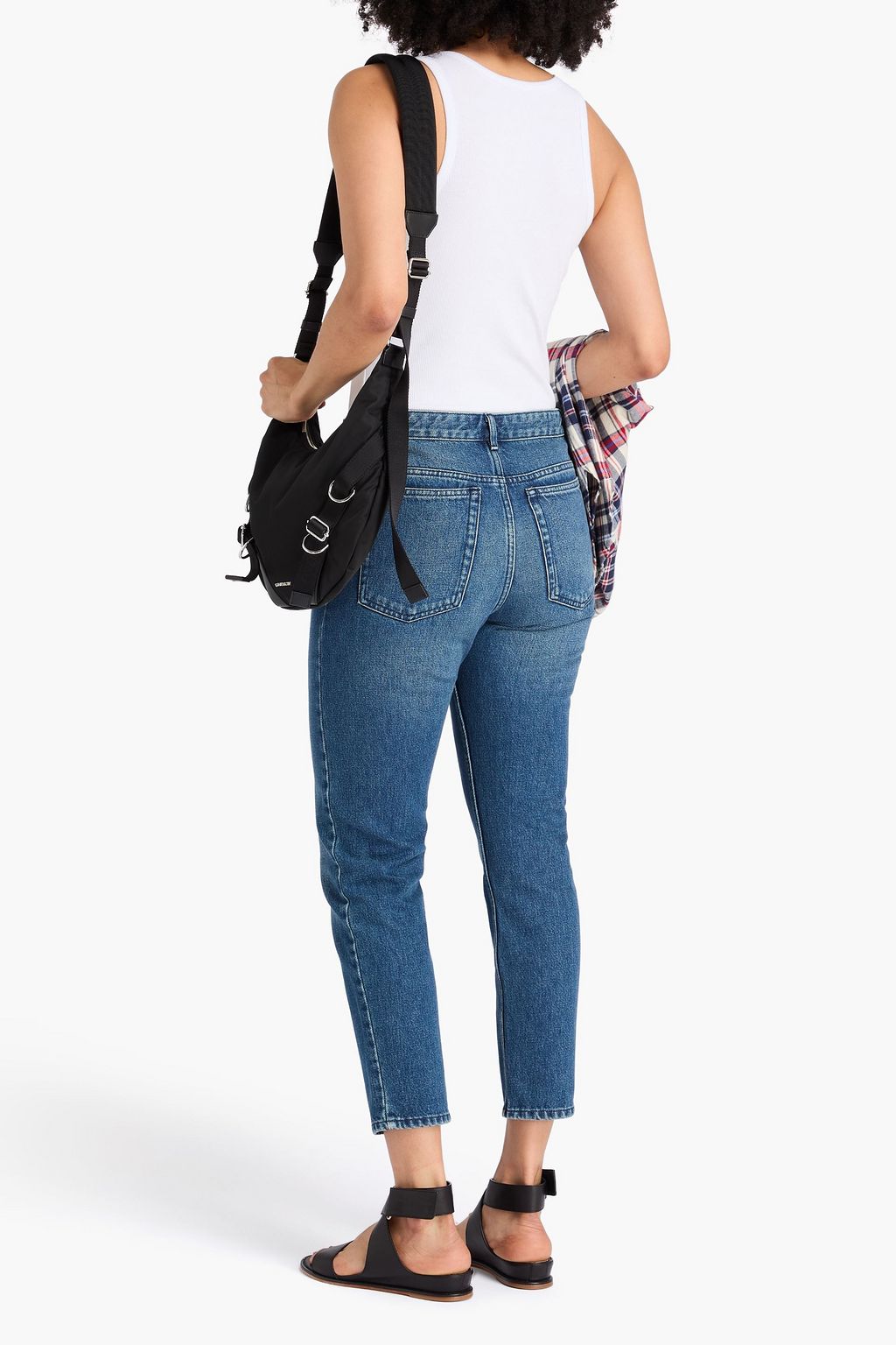 MARANT ÉTOILE クロップド ハイライズ テーパードジーンズ 色あせ加工