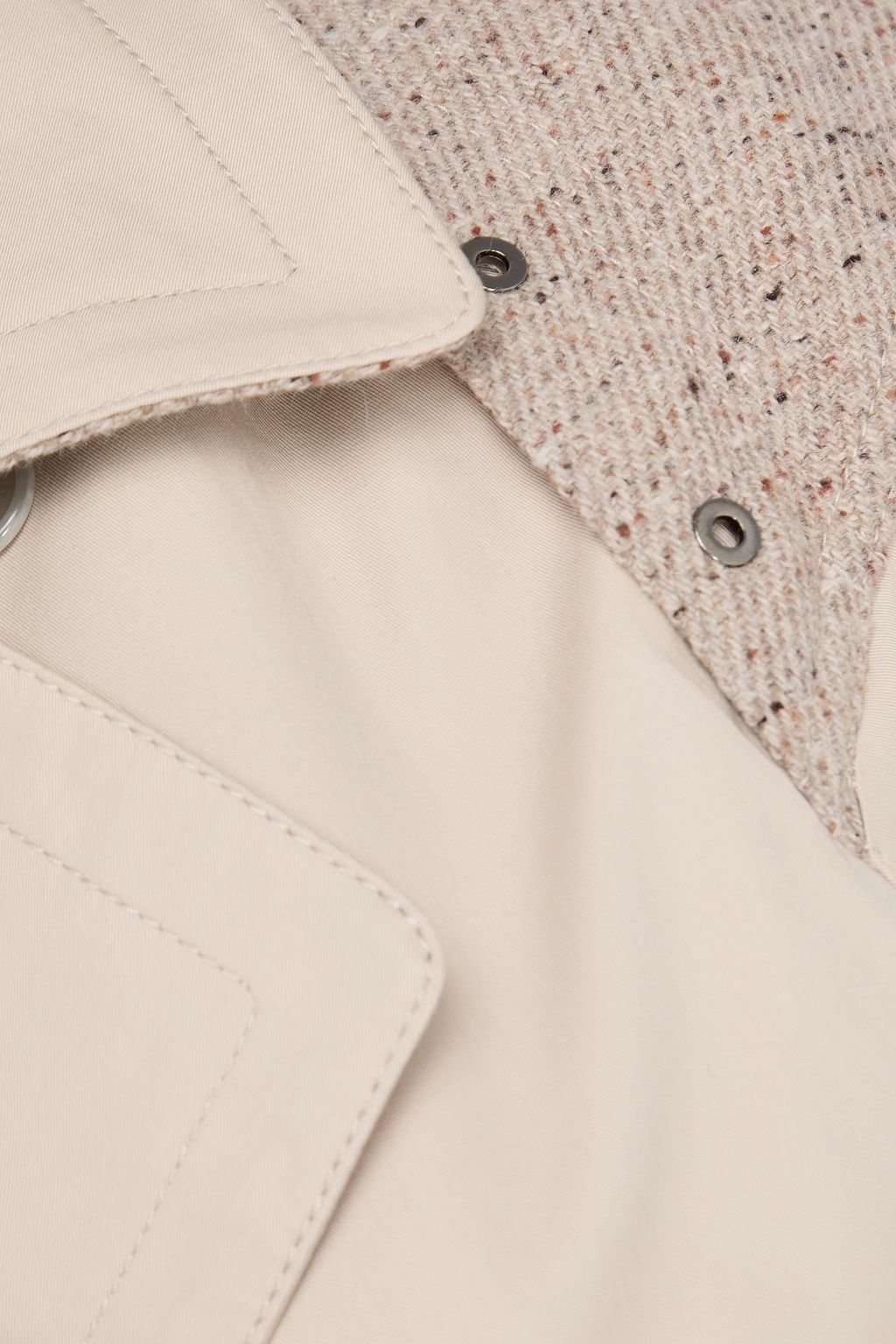 CLAUDIE PIERLOT Trenchcoat „Gabin“ aus Baumwoll-Twill mit Donegal-Einsätzen