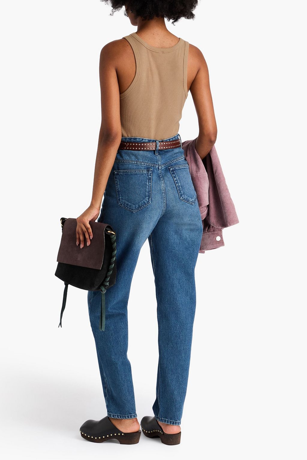 MARANT ÉTOILE ハイライズ テーパードジーンズ 色あせ加工